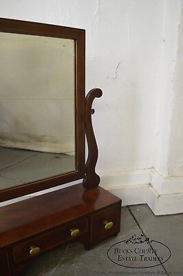 Antique 19th Century Mahogany Shaving Mirror w/ Drawers