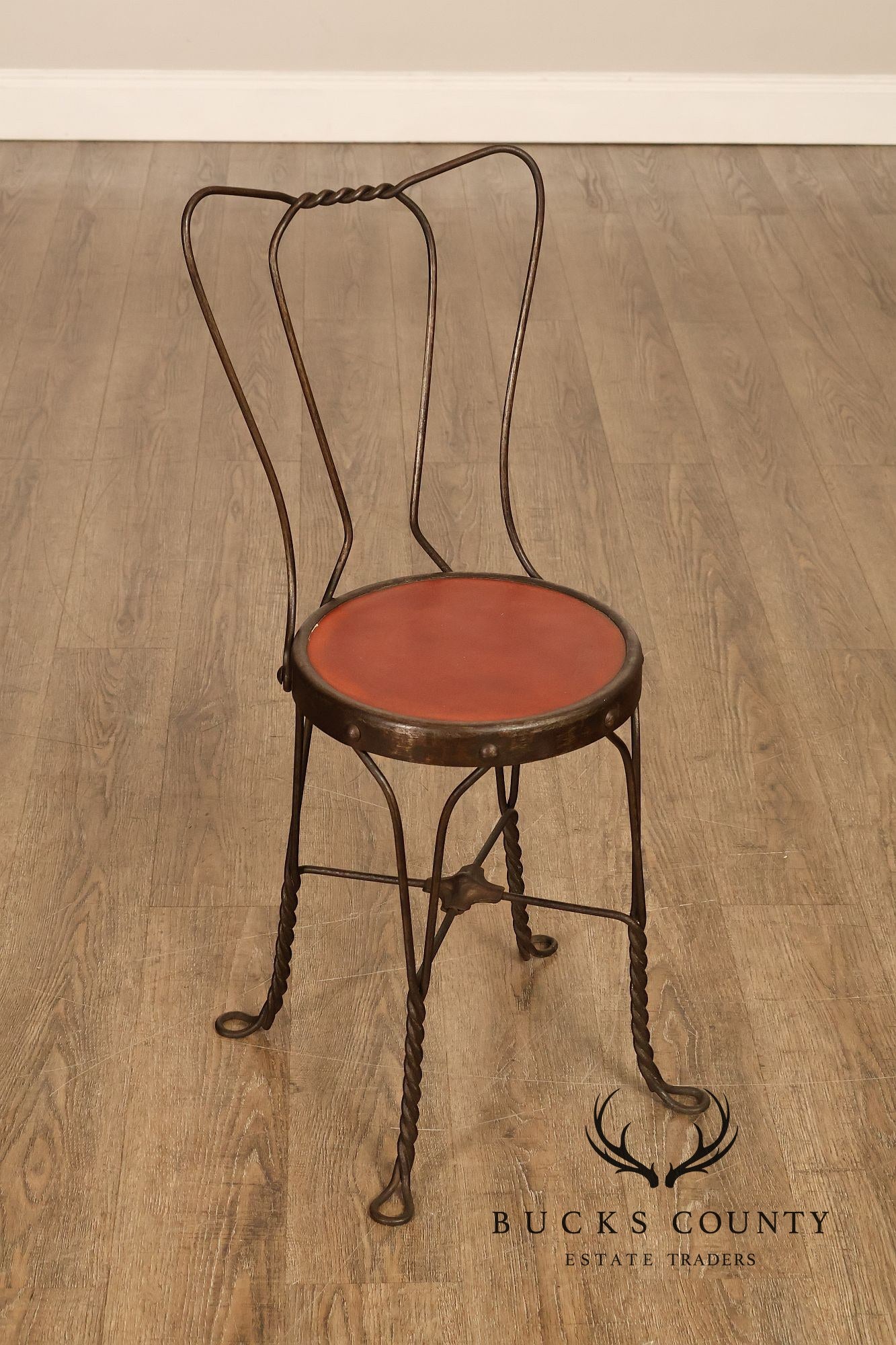Set of 4 Vintage Wrought Iron Ice Cream Parlor Chairs