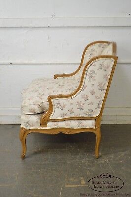 French Louis XV Custom Upholstered Carved Frame Wide Seat Bergere Lounge Chair