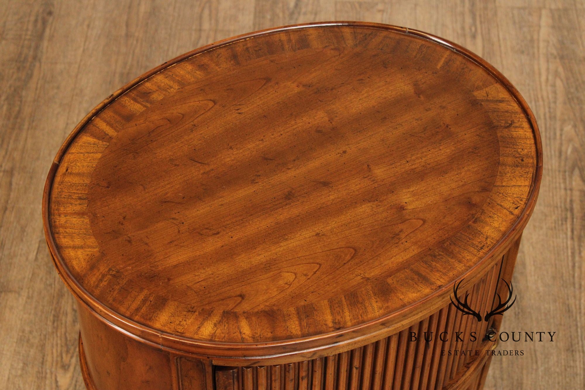 Heritage French Louis XVI Style Walnut Oval Side Table