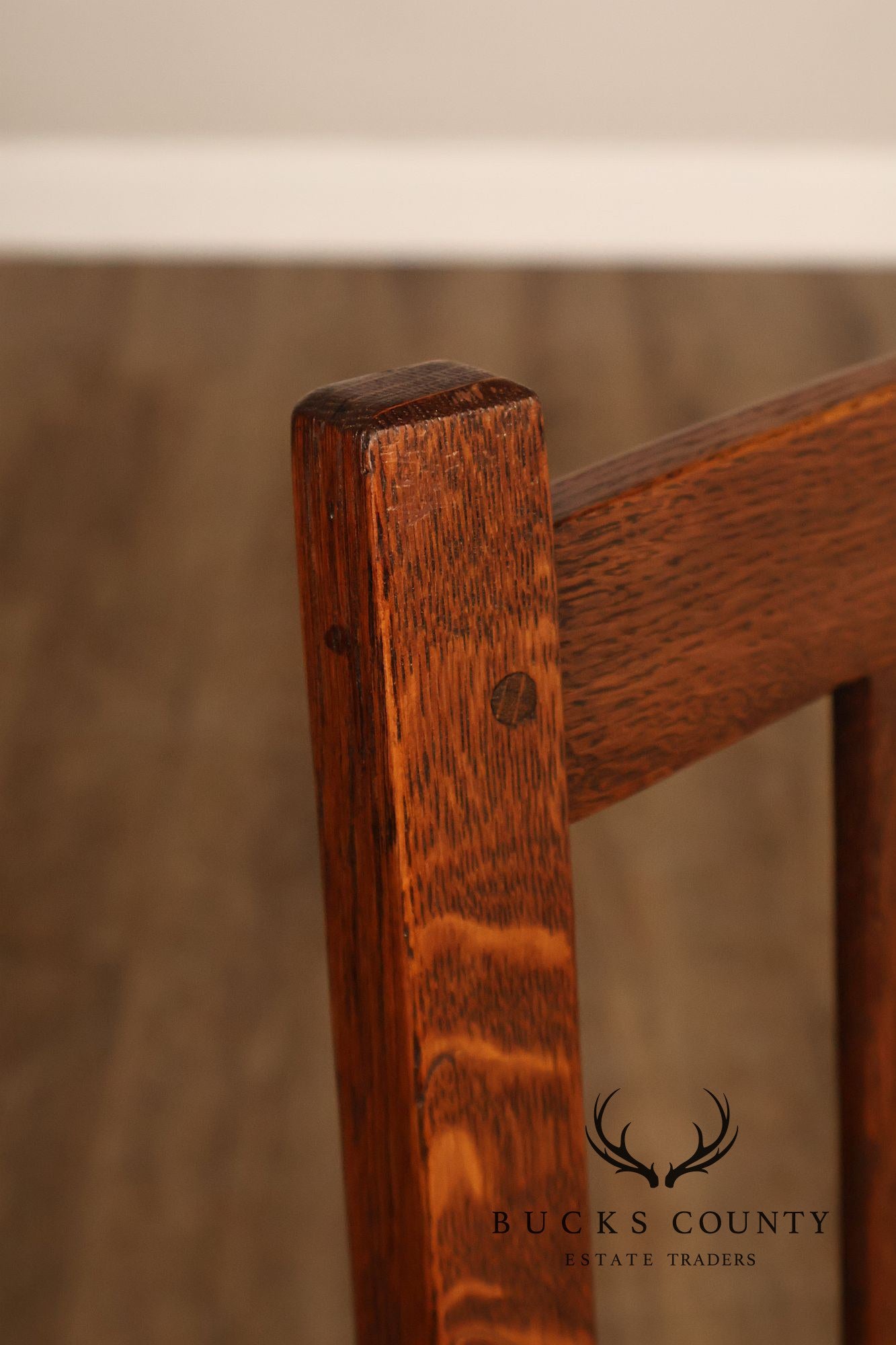 Gustav Stickley Antique Mission Oak Arts And Crafts Armchair With Leather Seat