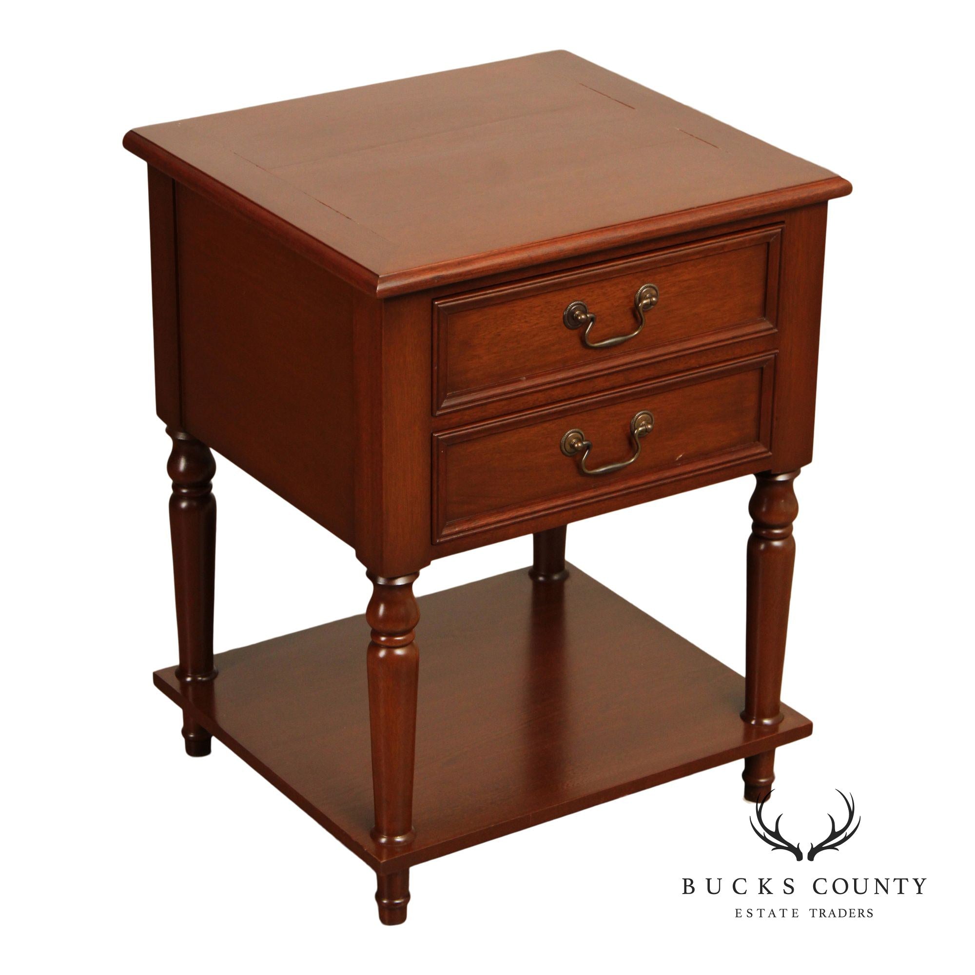 Traditional Style Two Drawer Mahogany Nightstand