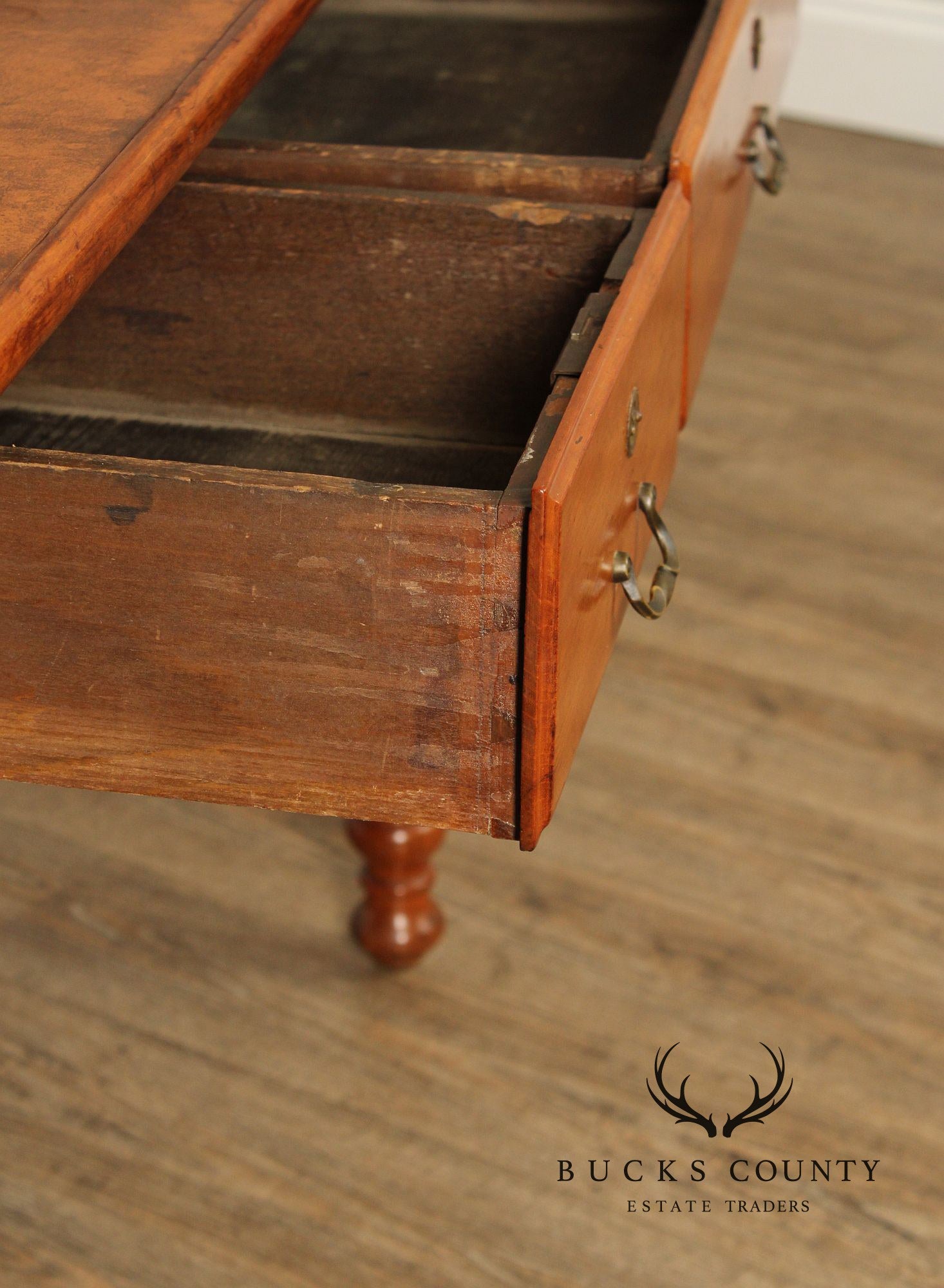 Antique Early American Applewood Slant Top Writing Desk