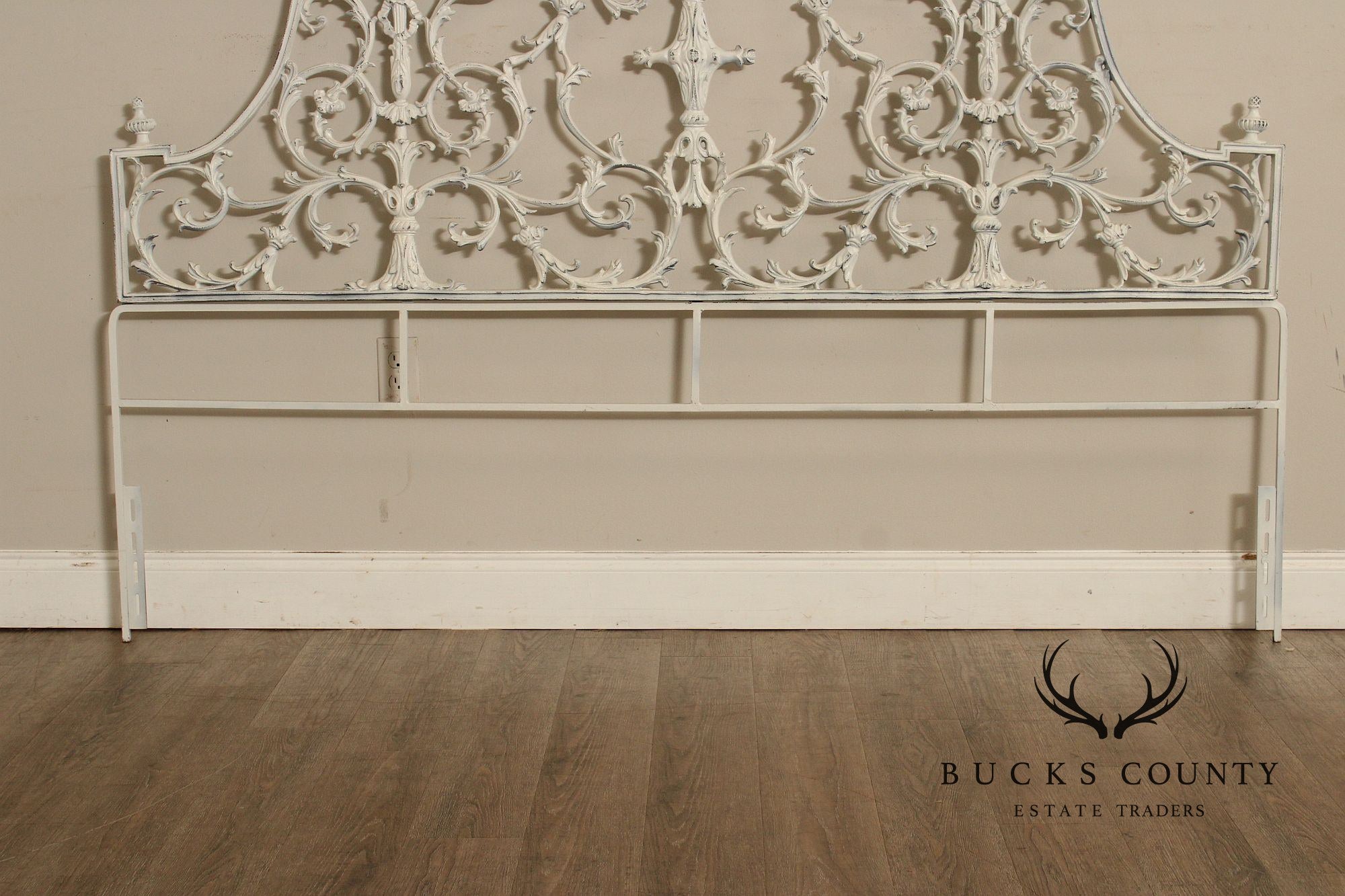 Rococo Style Ornate Metal King Headboard