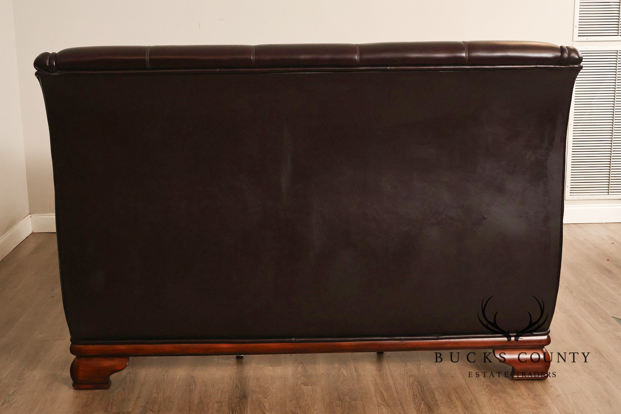 Stanley Leather King Size Sleigh Bed