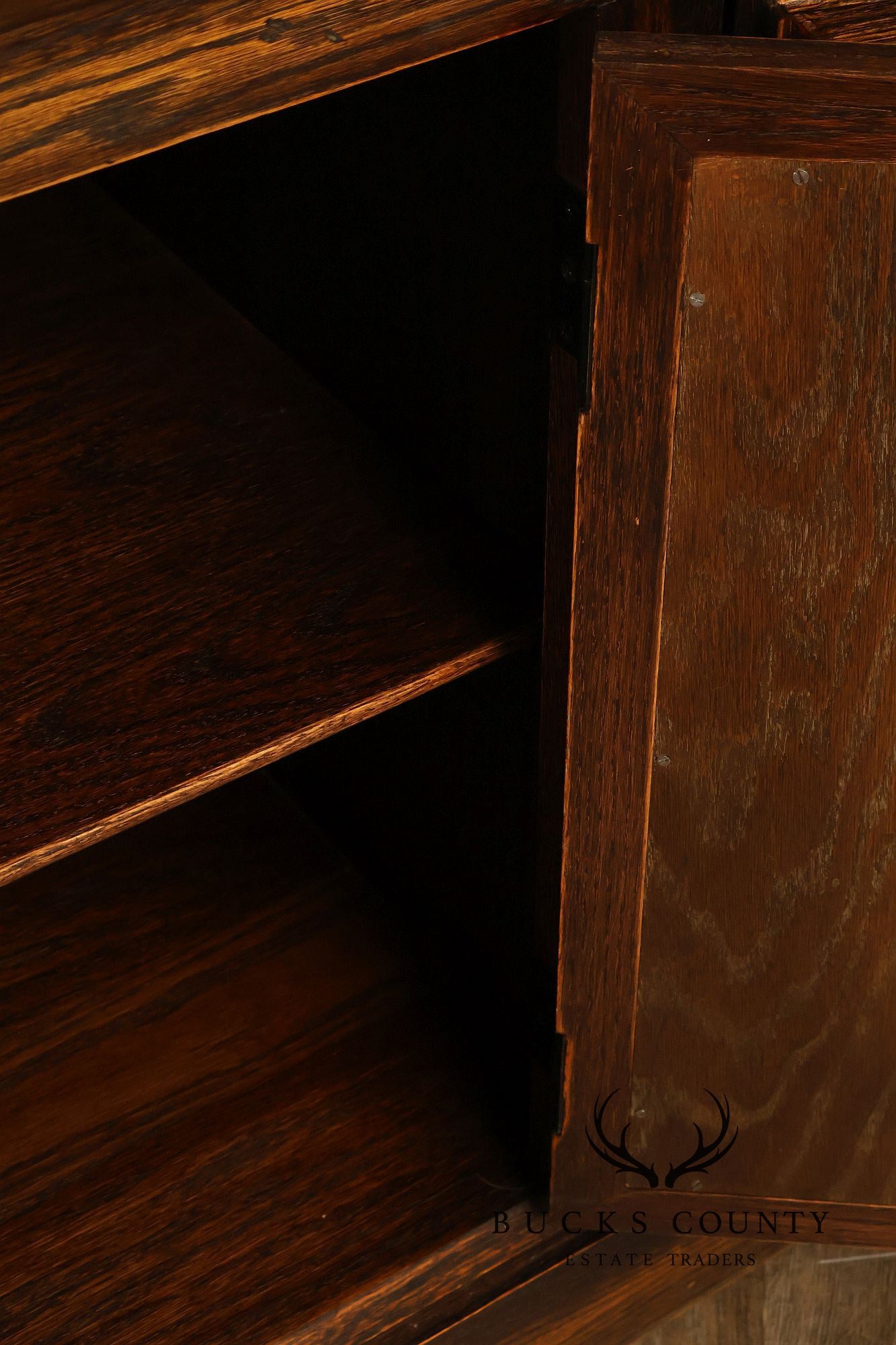 Jamestown Lounge Co. Colonnade Collection Vintage Sculpted Oak Long Credenza