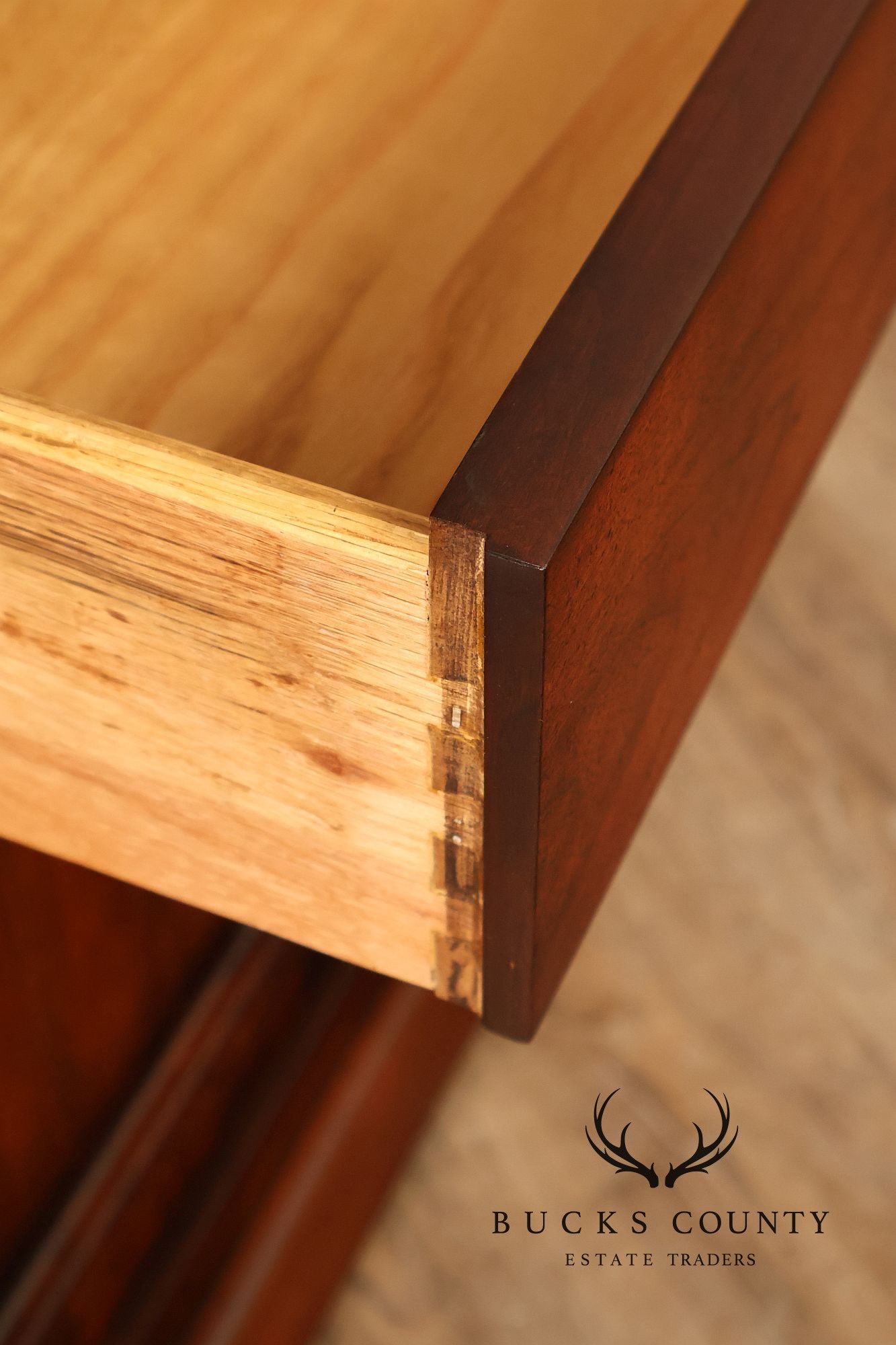 National Mt. Airy Louis Philippe Style Cherry Pair Of Nightstands With Drawer And Cabinet