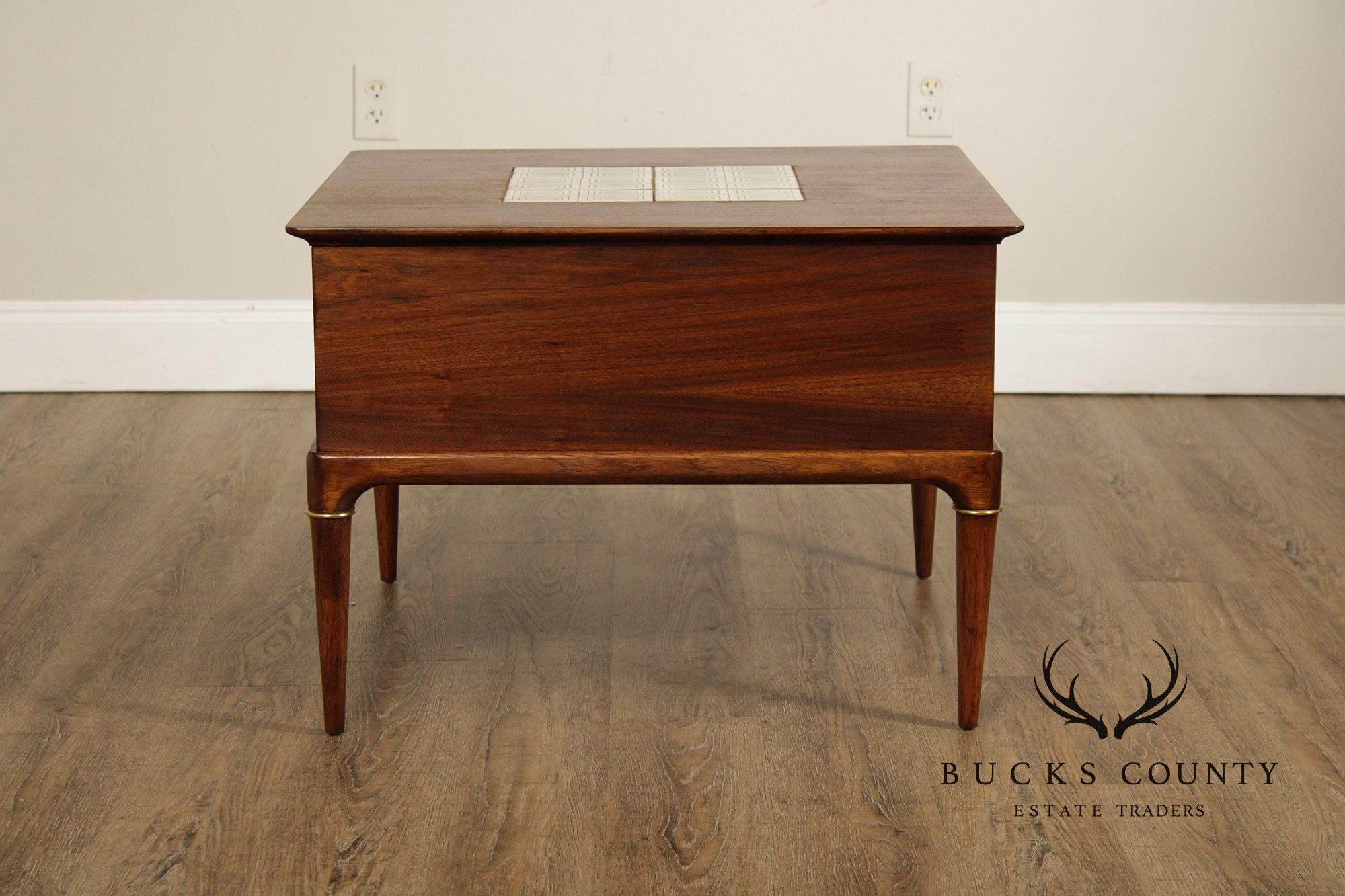 Lane Mid Century Modern Tile Top Walnut Coffee Table