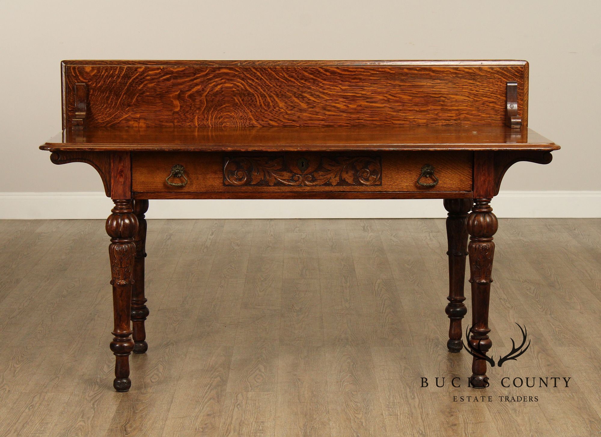 Antique Victorian Carved Oak Server