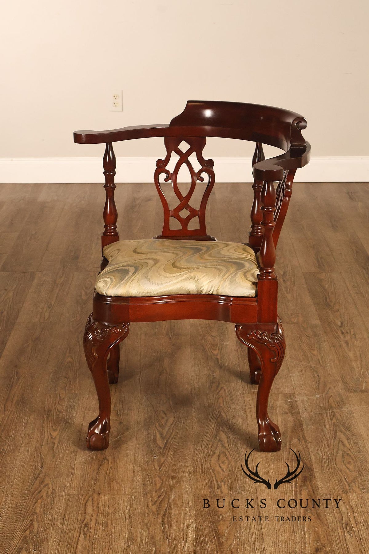 Statesville Chippendale Style Mahogany Corner Chair