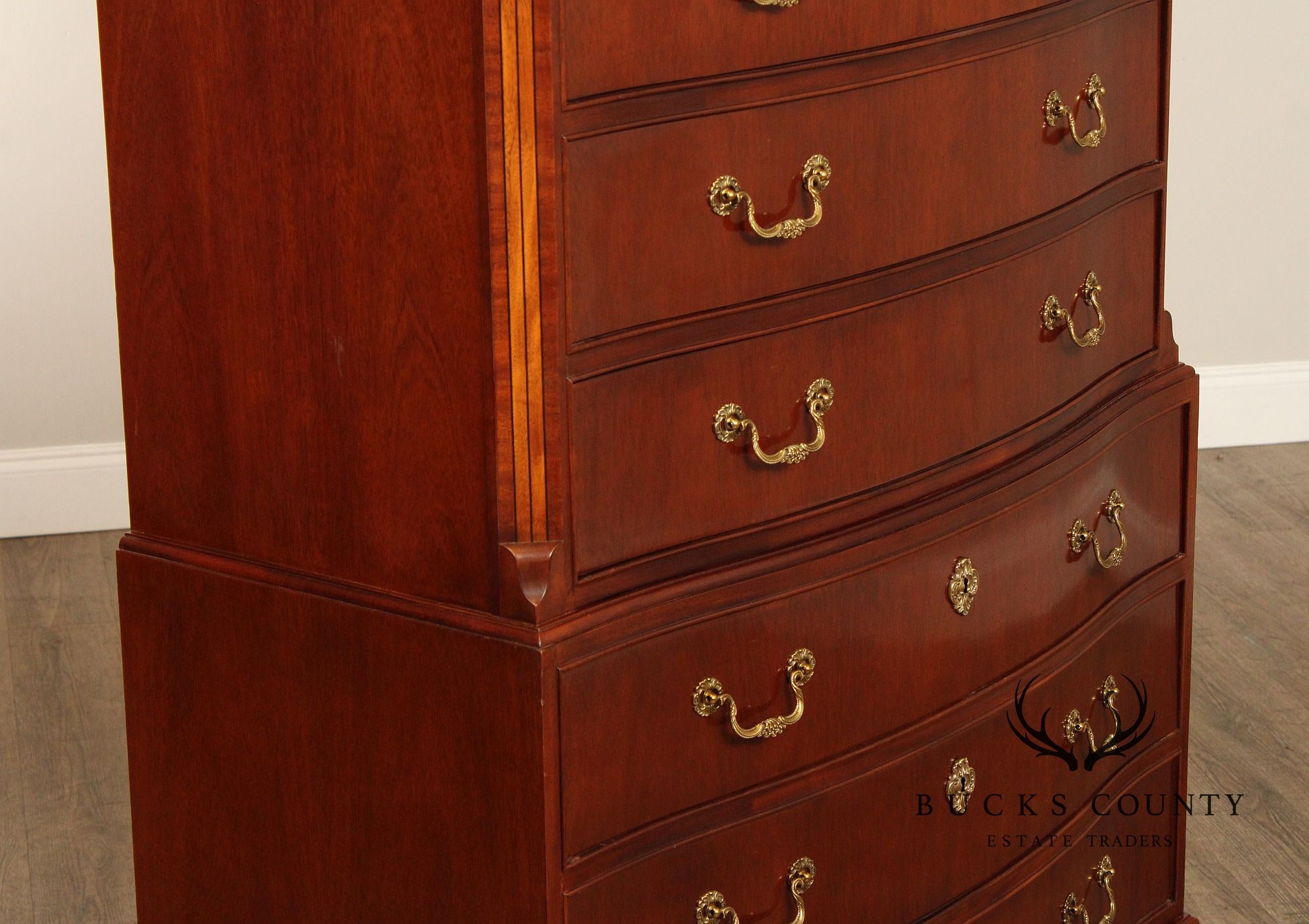 Baker Georgian Style Mahogany Tall Chest