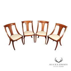 Empire Style Set of Four Mahogany Gondola Dining Chairs