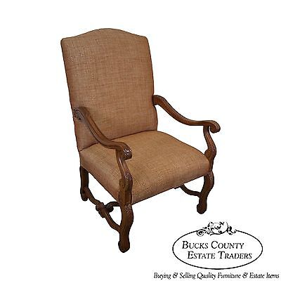 Quality Renaissance Style Carved Frame Arm Chair