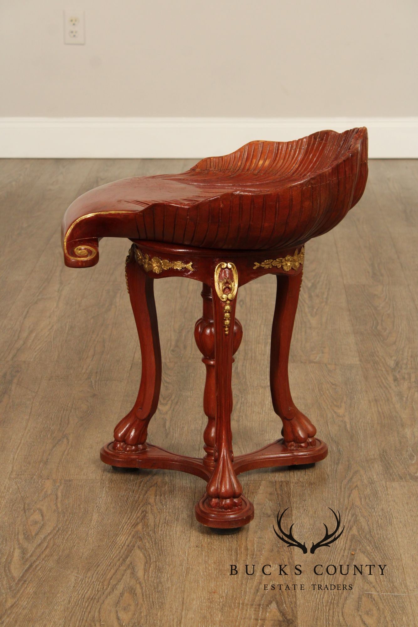 Venetian Carved and Partial Gilt Grotto Stool