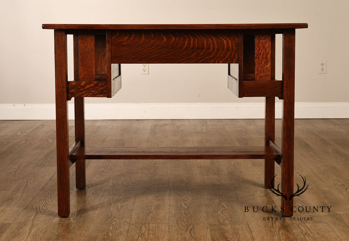 Antique Stickley Brothers Mission Oak One-Drawer Library Table