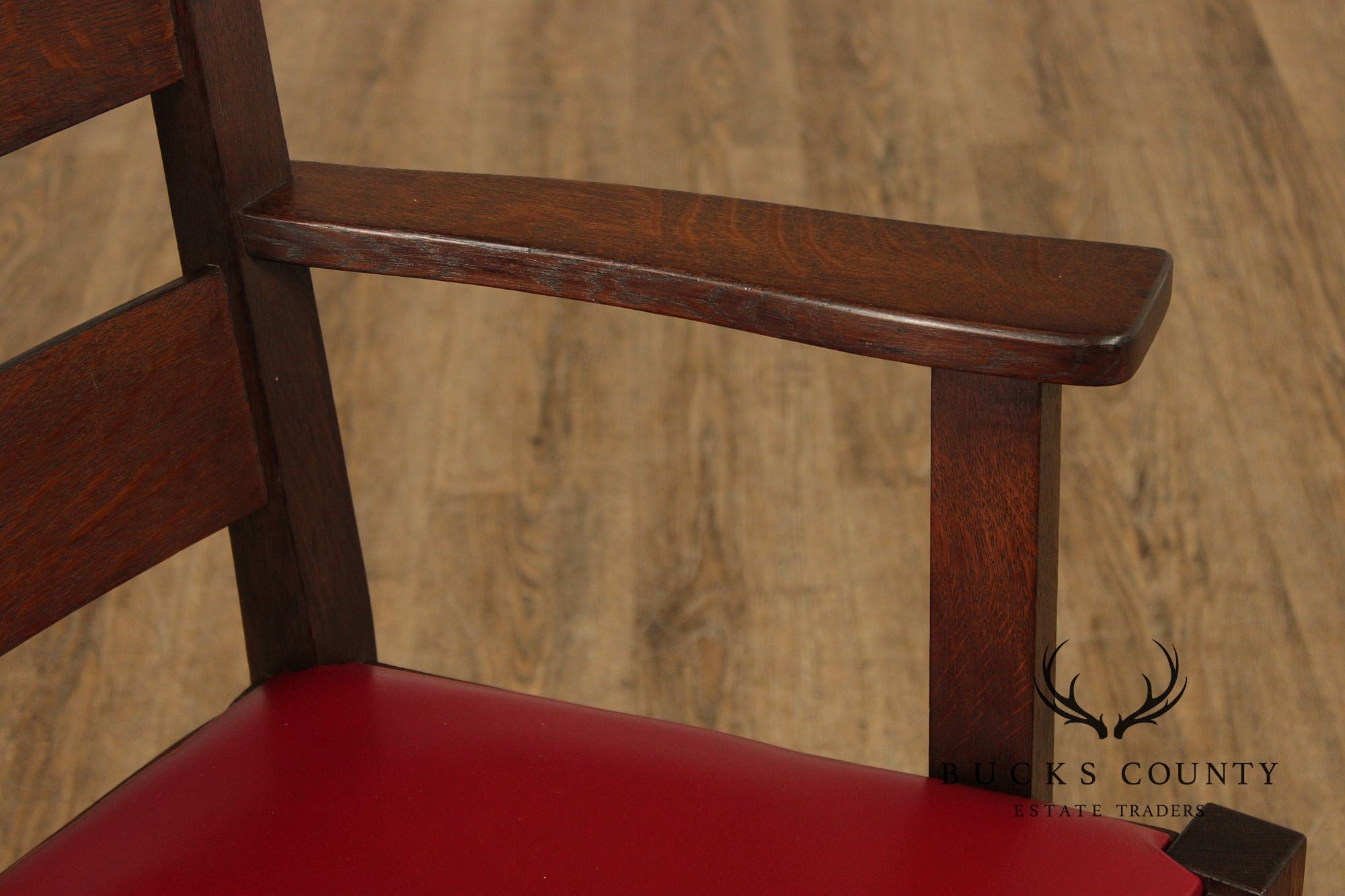 Antique Stickley Brothers Mission Oak Set Of 8  Ladder Back Dining Chairs