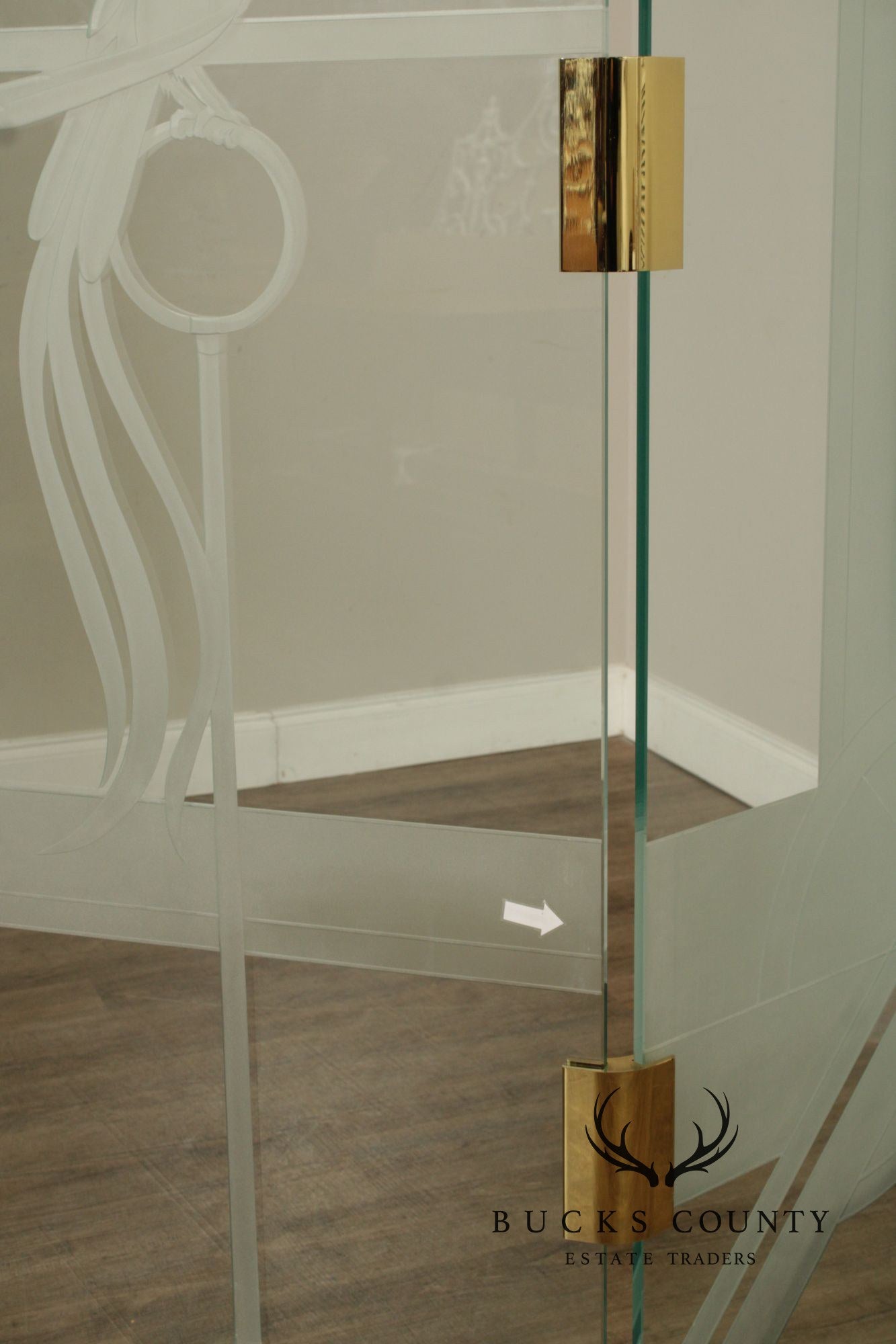 1980's Art Deco Style Glass Four-Panel Room Divider