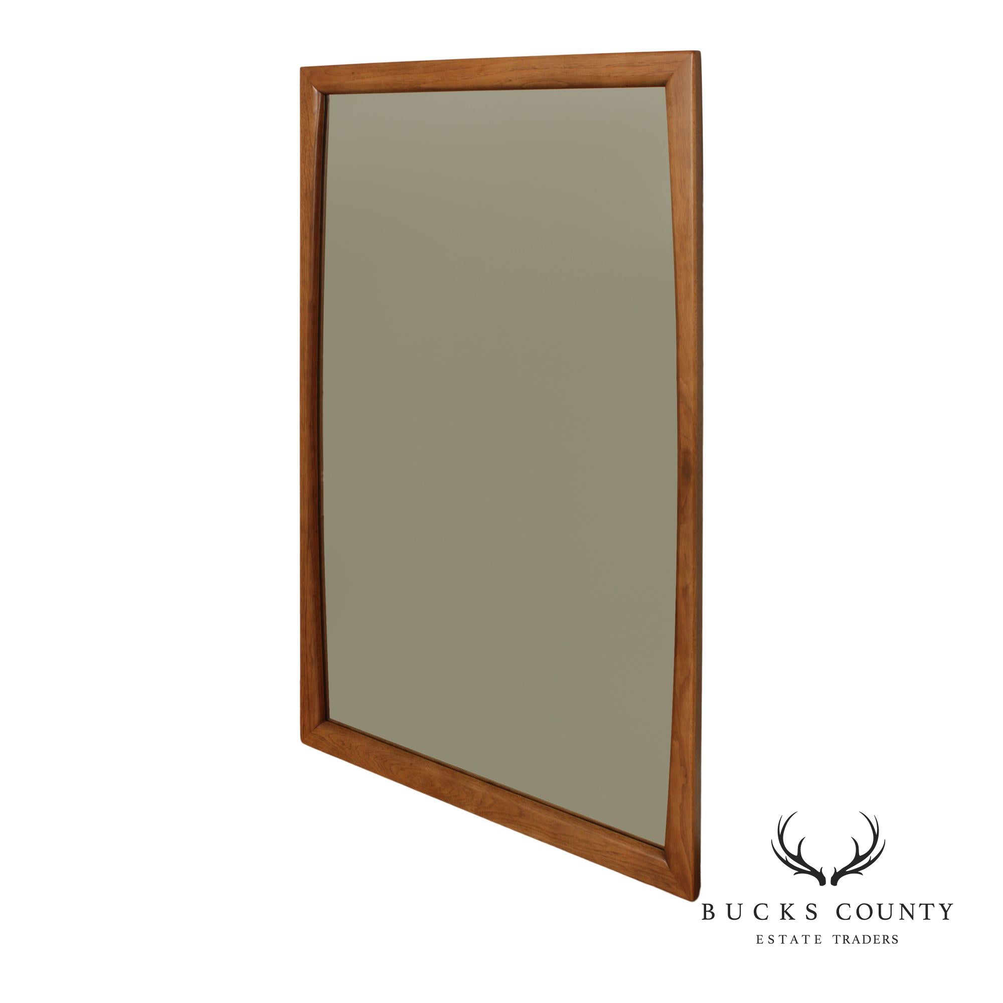 Kent Coffey 'The Wharton' Mid Century Modern Pecan Wood Wall Mirror