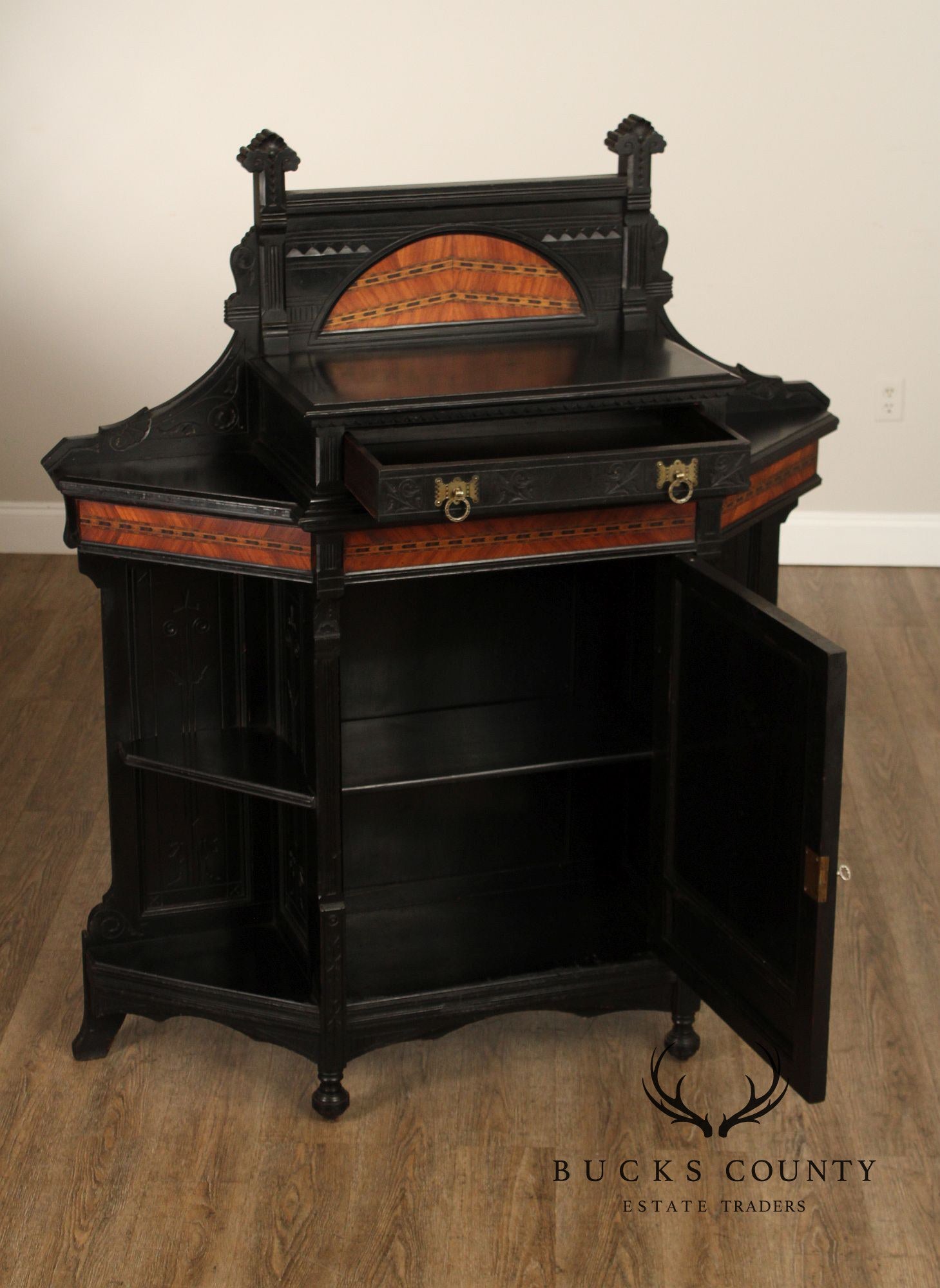 Antique American Aesthetic Movement Ebonized Cabinet