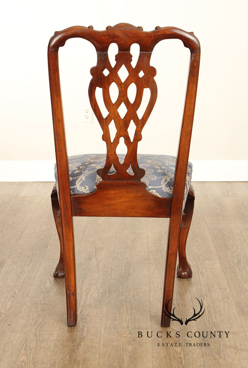 Chippendale Style Set of Eight Carved Mahogany Dining Chairs