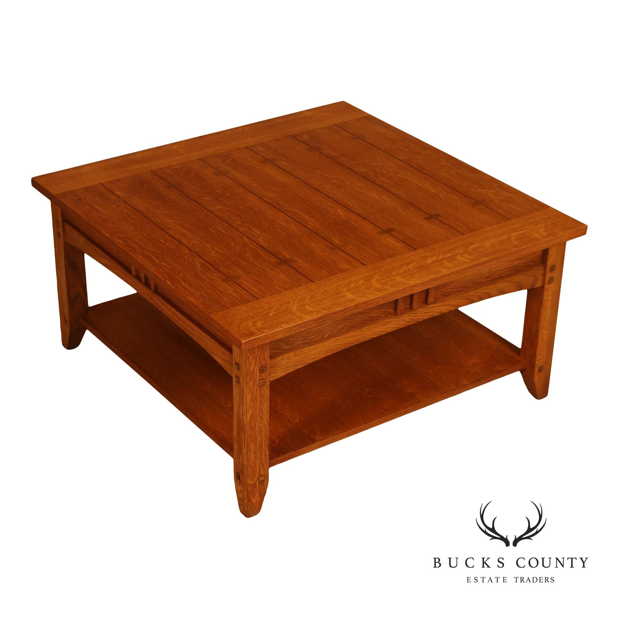 Mission Style Oak Two-Tier Coffee Table