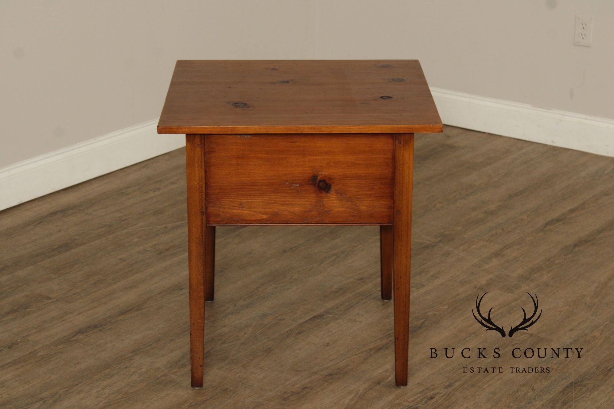 William Draper Custom Pair Of Pine Two Drawer Side Tables
