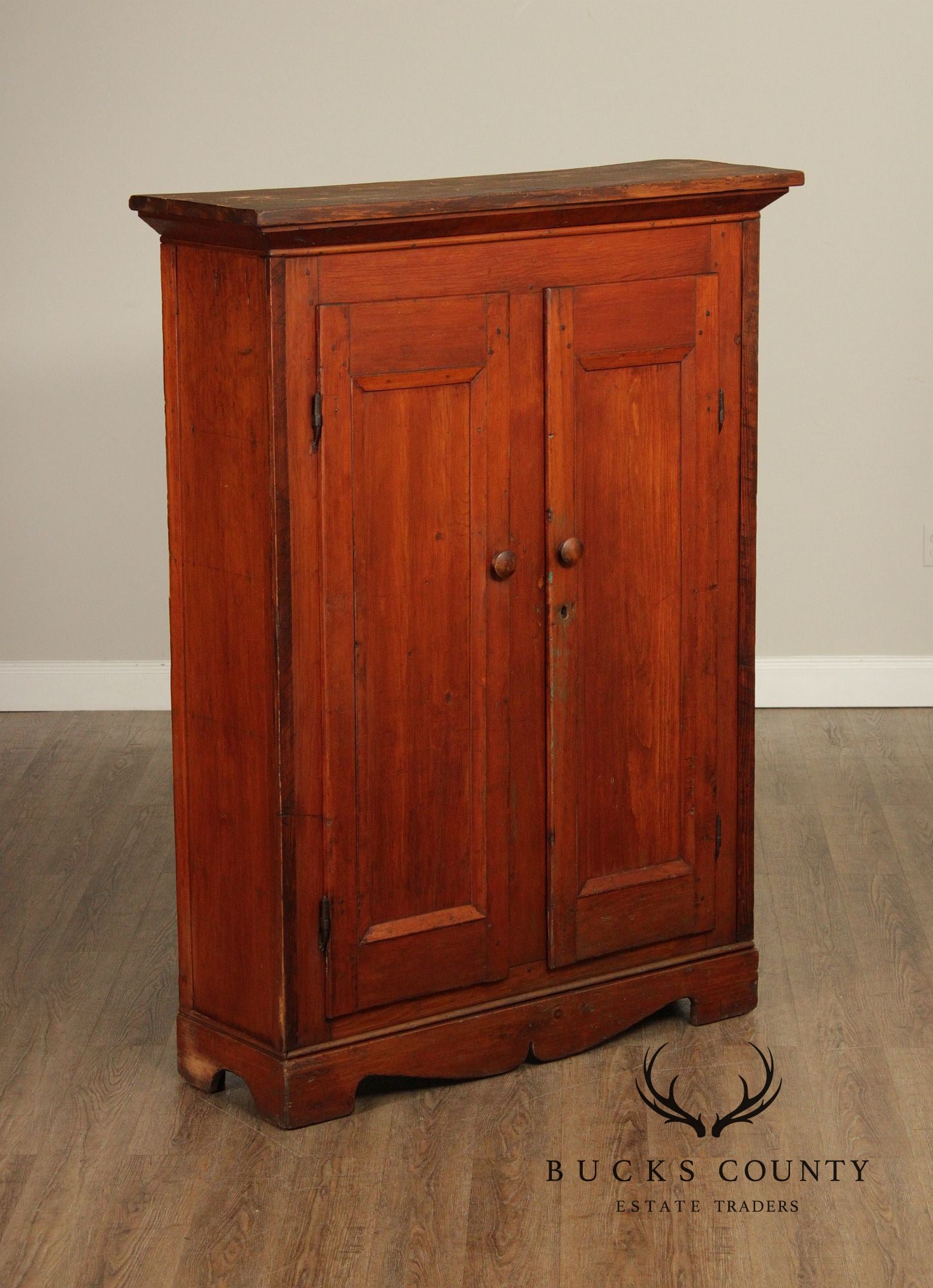 Antique Softwood Two-Door Pantry Cupboard