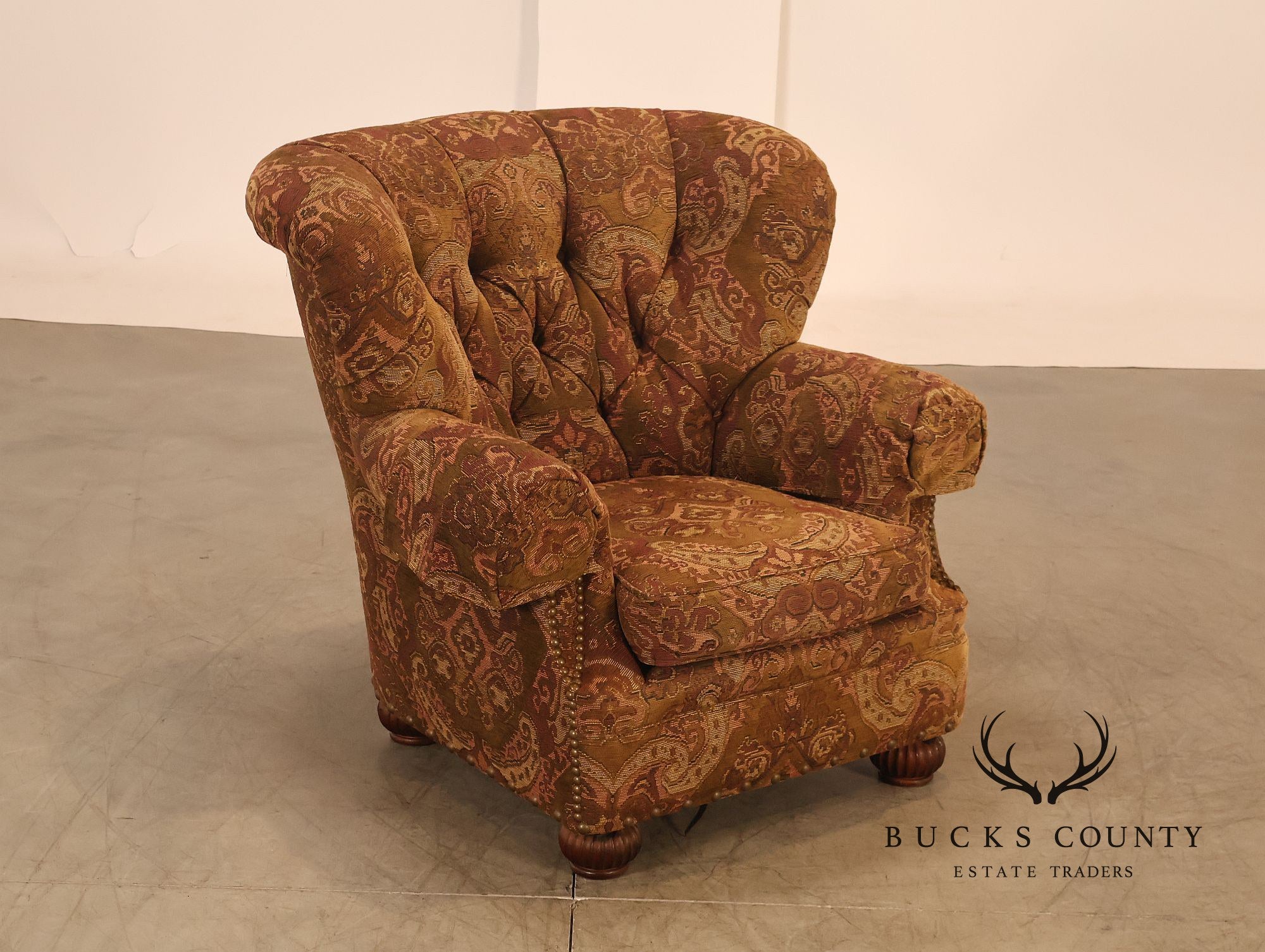 Lillian August Collection Oversized Paisley Upholstered Armchair