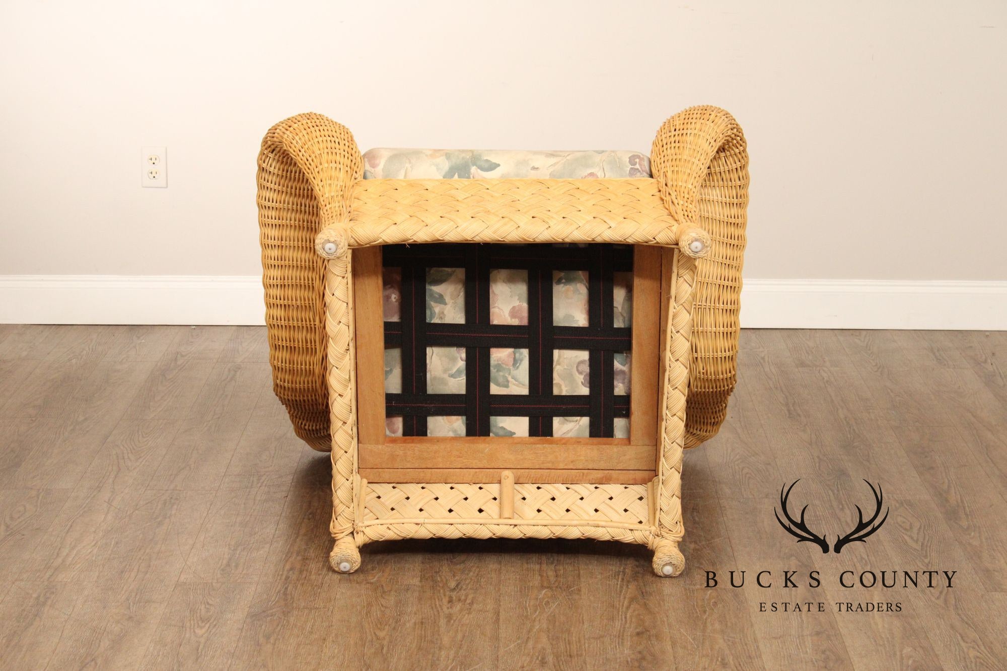 Quality Vintage Wicker Lounge Armchair