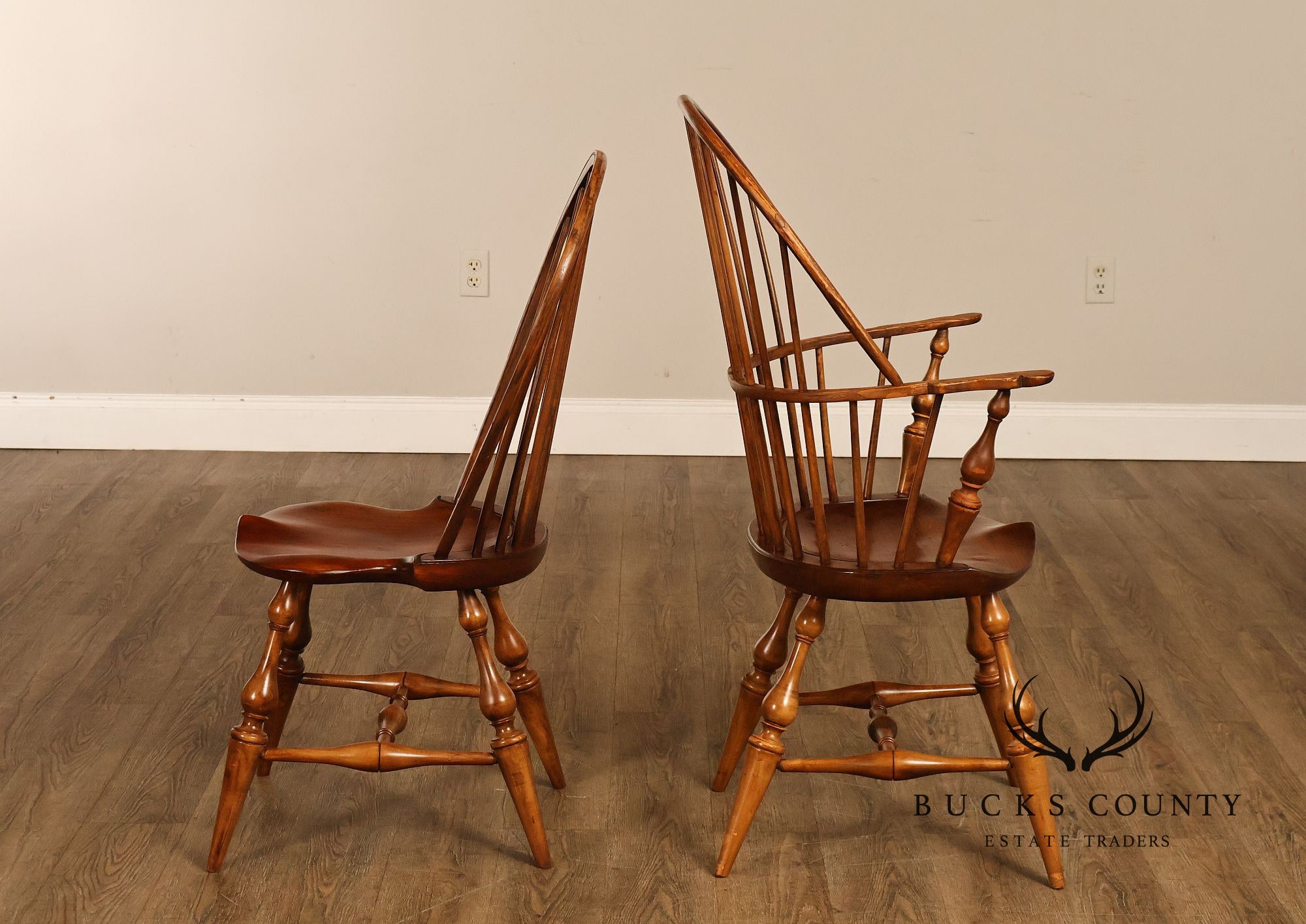D.R. Dimes Vintage Set of Six Bow-Back Windsor Dining Chairs