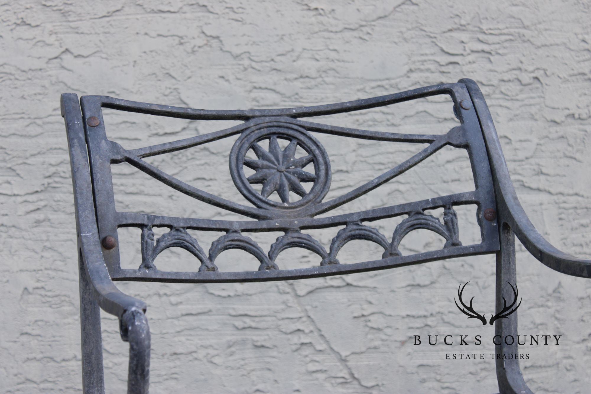Cast Aluminum Neoclassical Style Outdoor Garden Armchair
