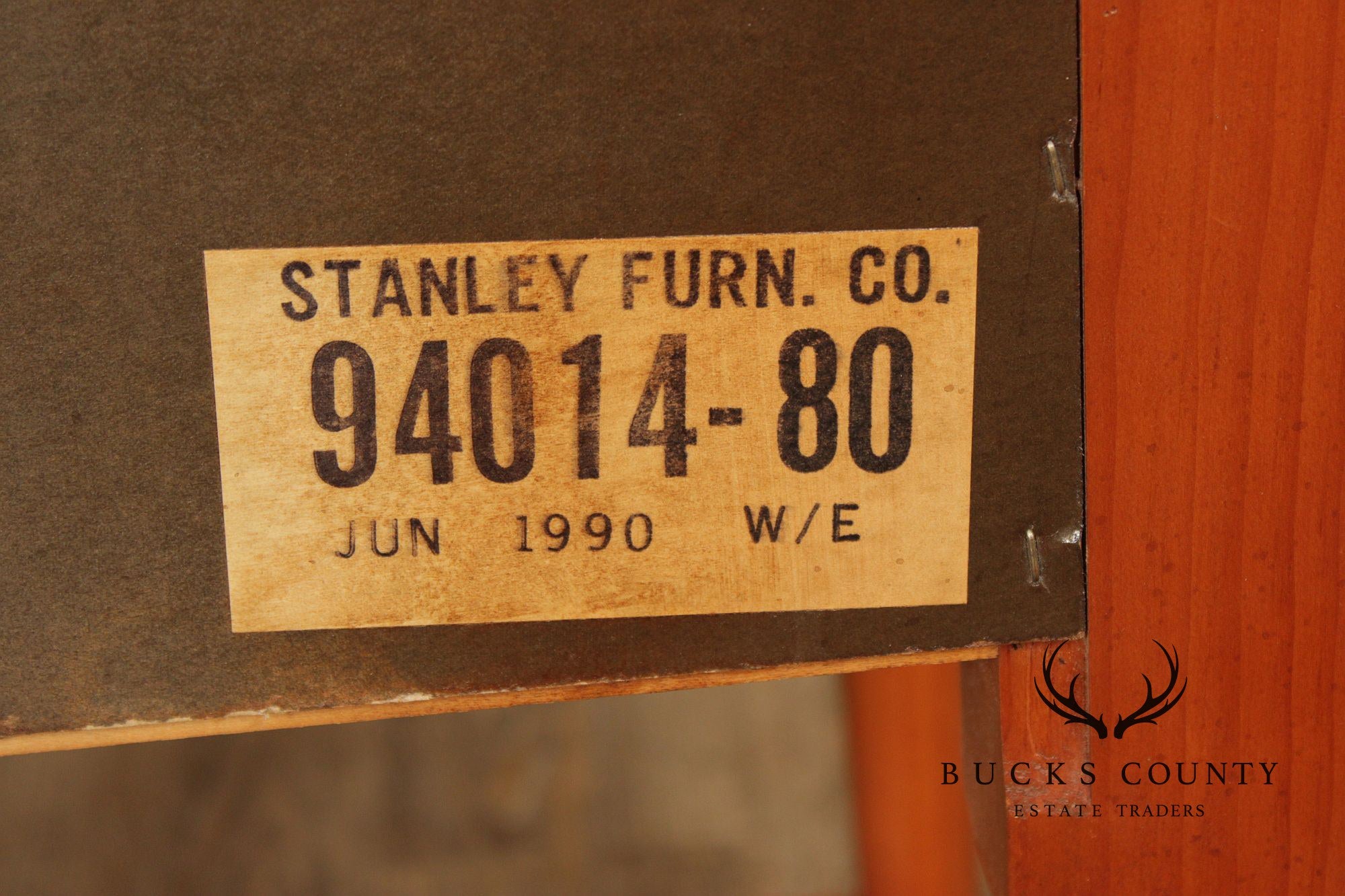 Stanley Furniture Pine and Wicker Side Table Nightstand