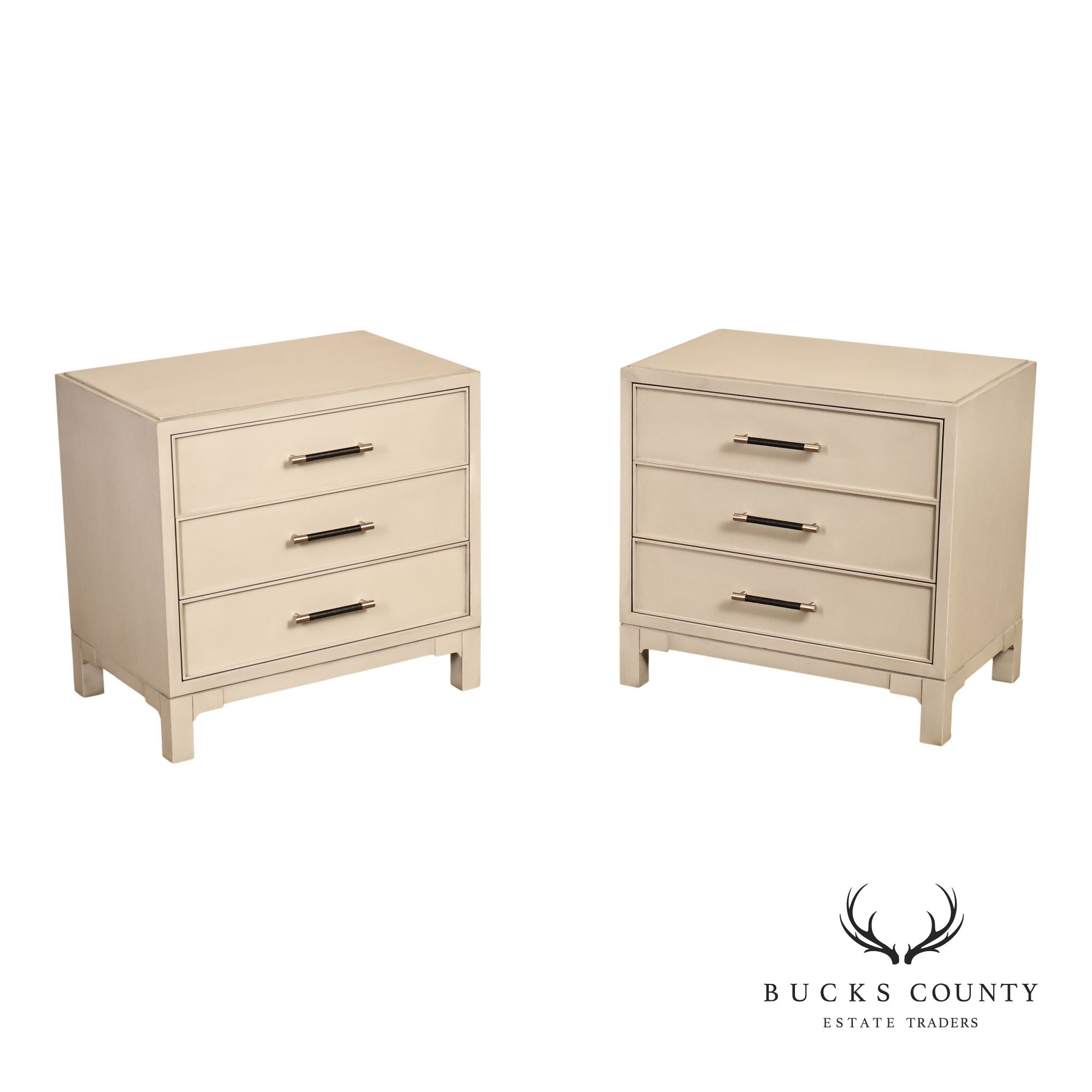 Vanguard Furniture Contemporary Pair Of Grey Three Drawer Chests Night Stands