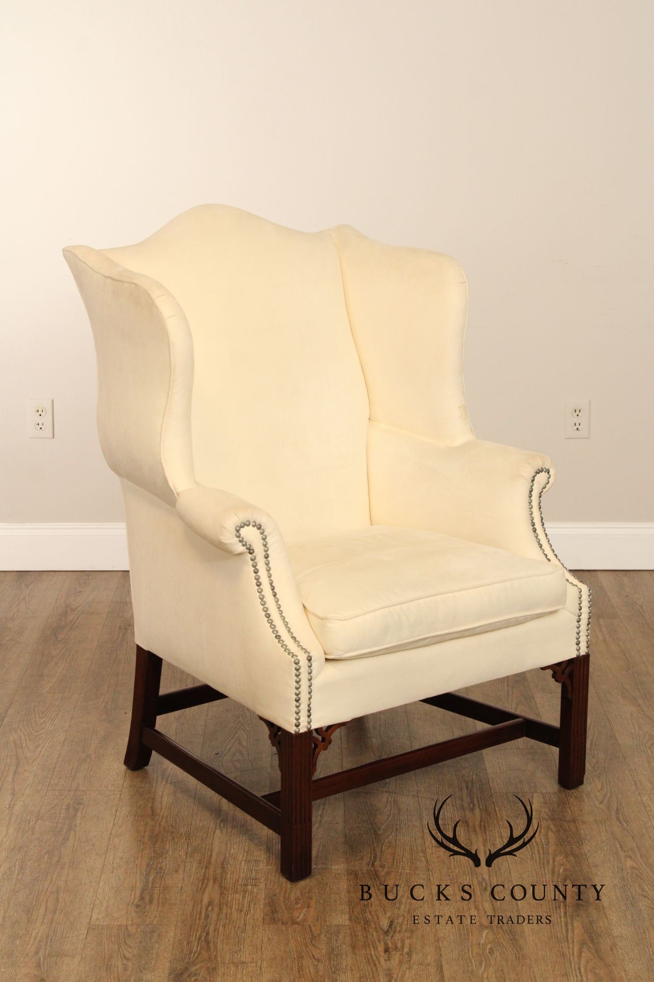 Kittinger Chippendale Style Mahogany Wing Chair