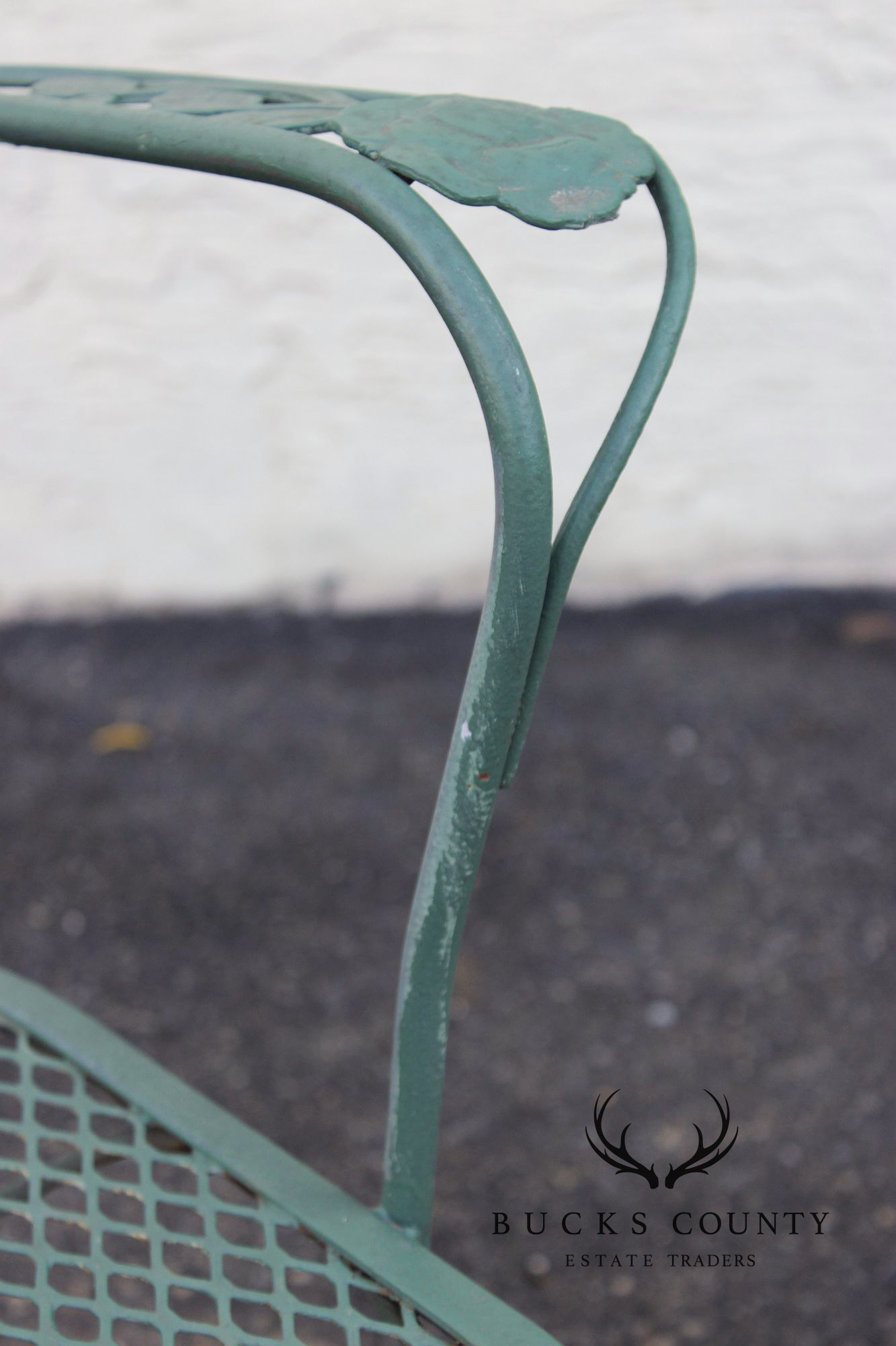 Wrought Iron Outdoor Garden Bench With Rose Motif