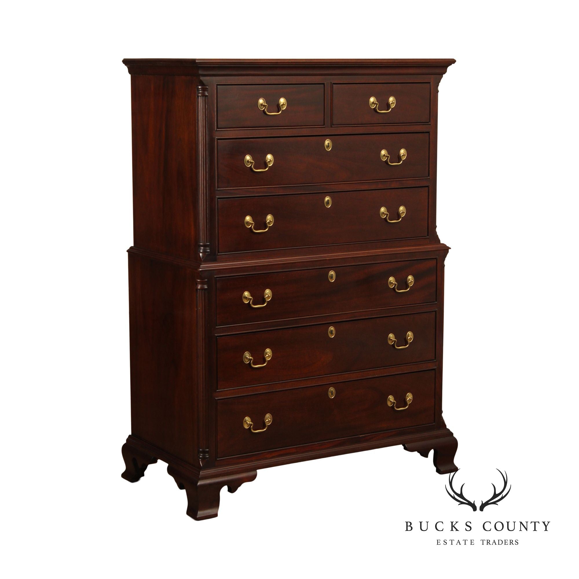 STICKLEY CHIPPENDALE STYLE MAHOGANY HIGHBOY CHEST