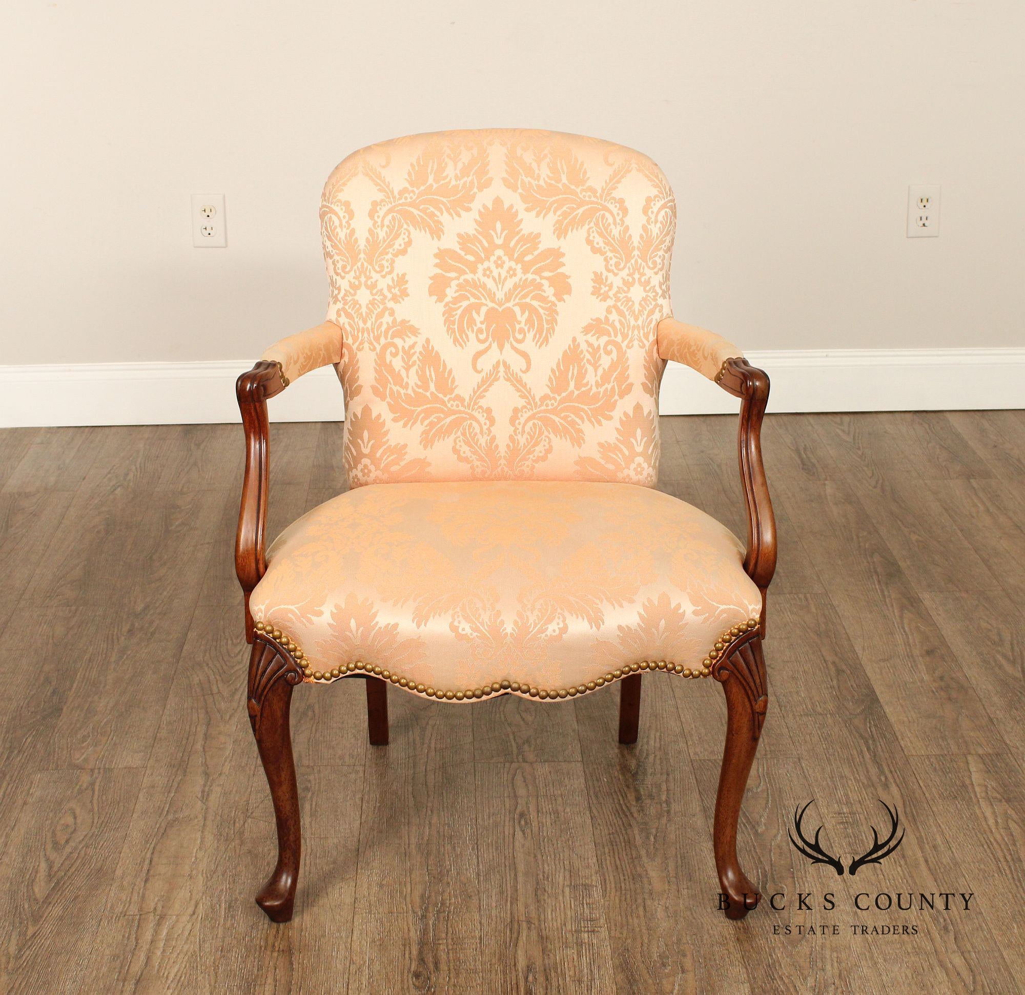 Hickory Chair Queen Anne Style Mahogany Armchair