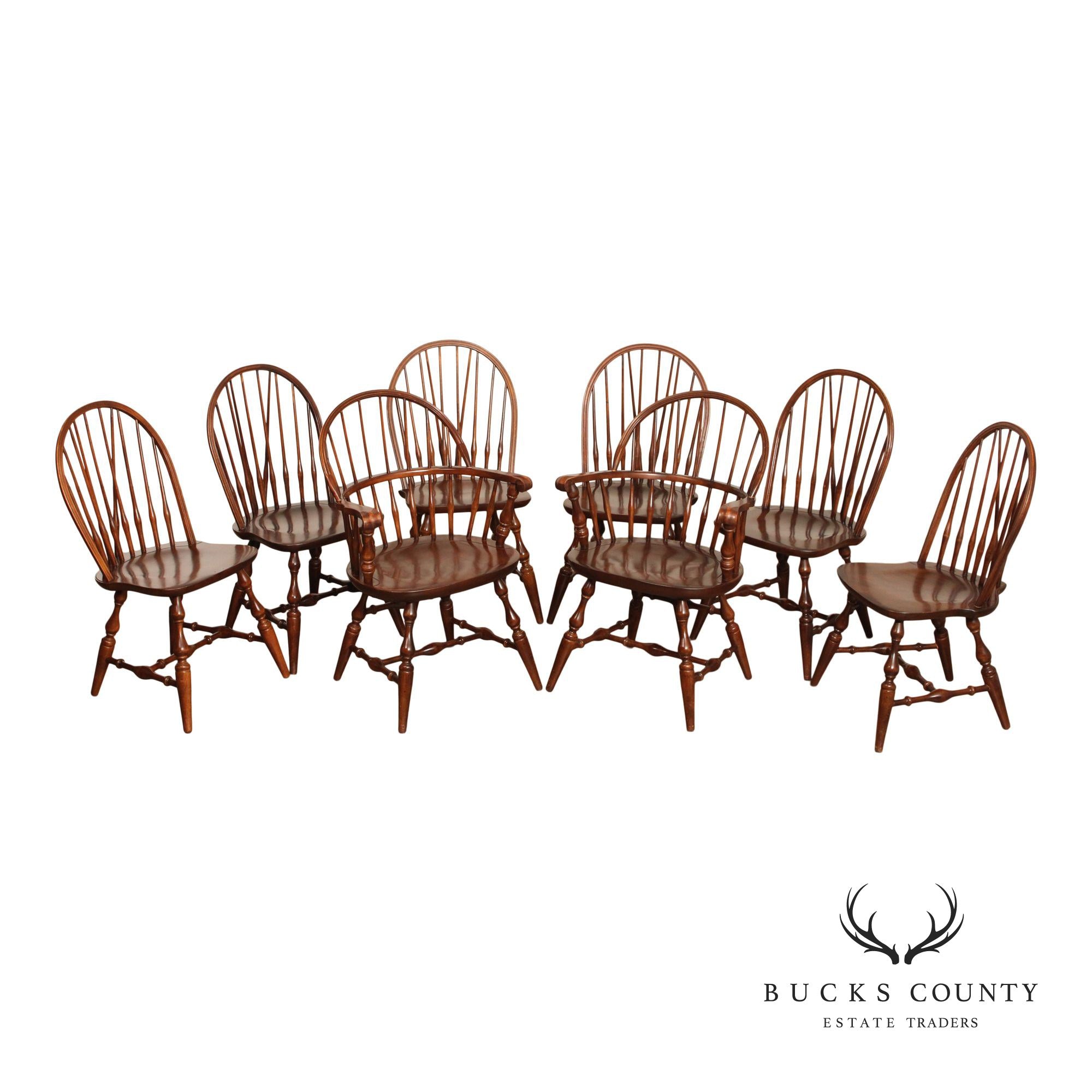 Nichols & Stone Vintage Set of Eight Windsor Dining Chairs