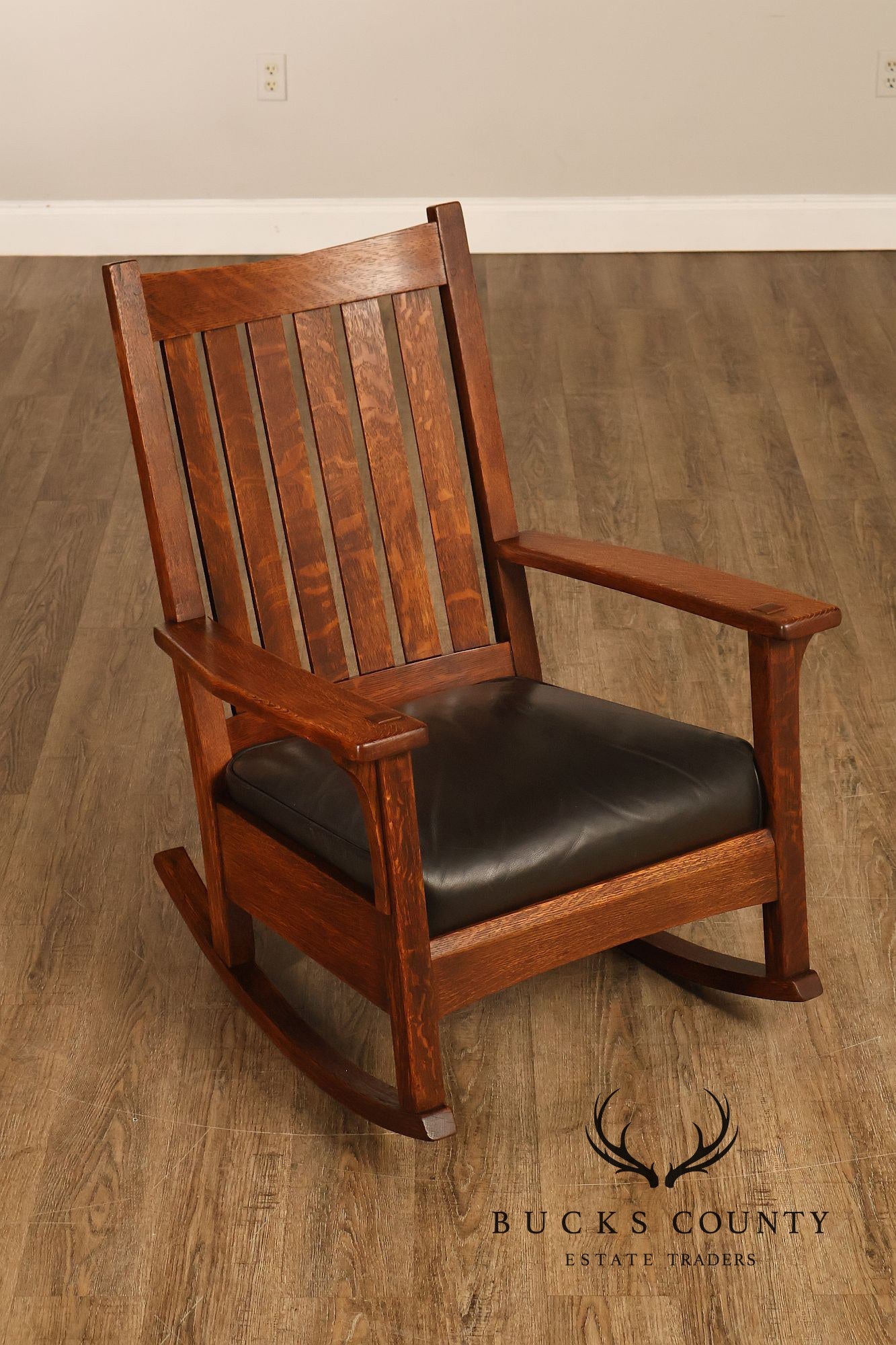 Antique L & J.G. Stickley Mission Oak Rocking Chair