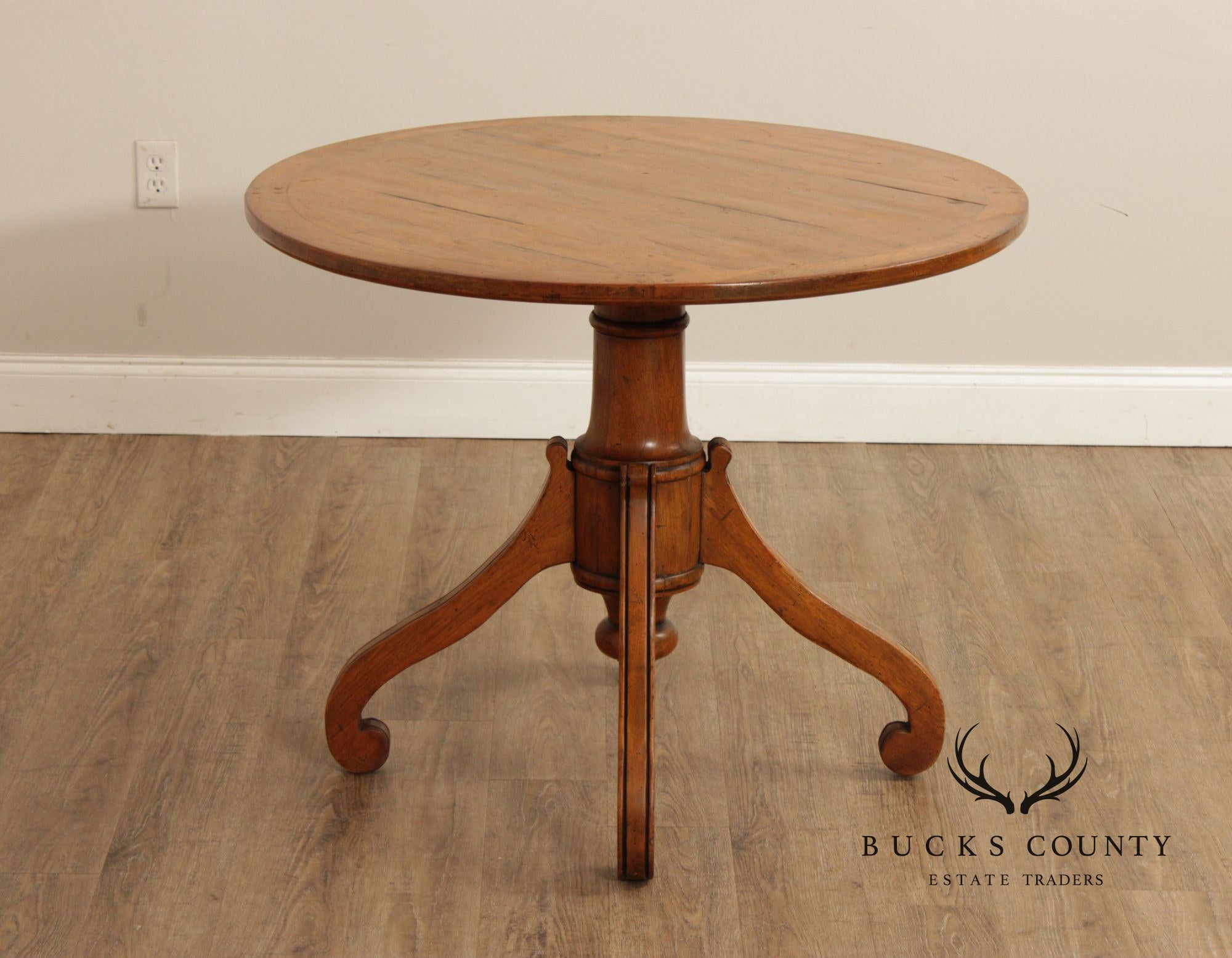 Bausman & Co. Italian Regency Style Walnut Pedestal Center Table