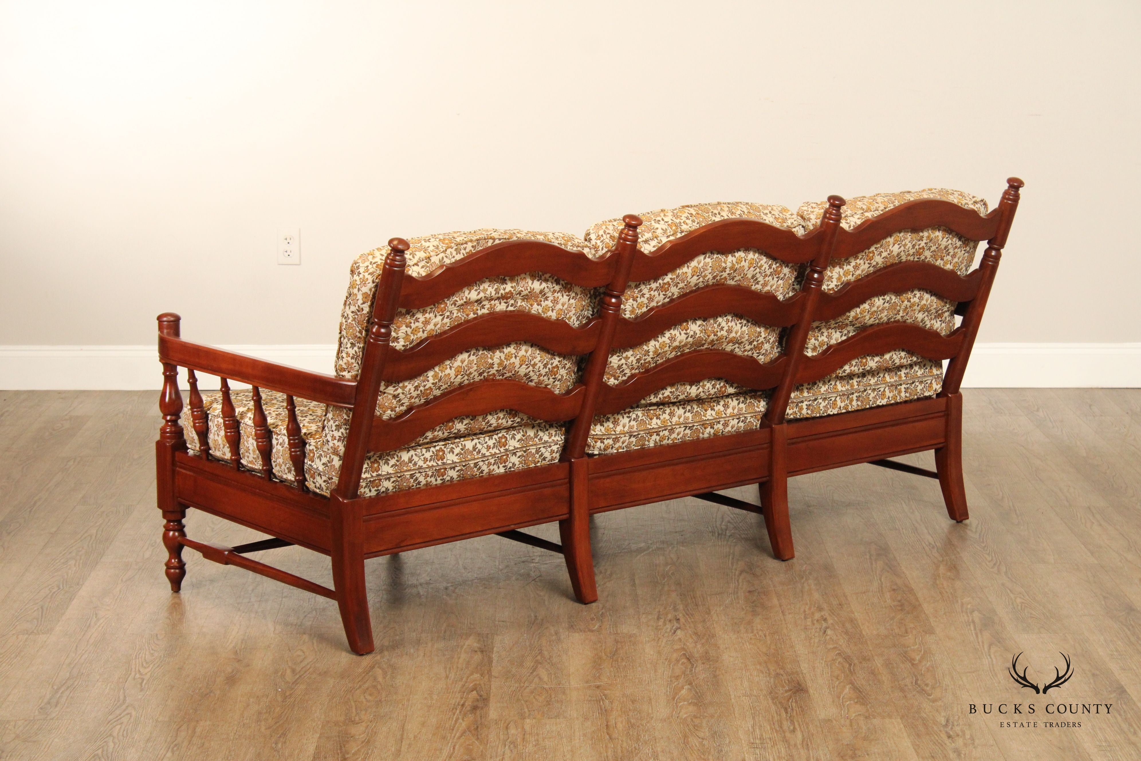 Early American Style Cherry Spindle Sofa