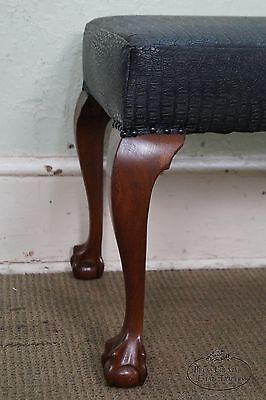 Mahogany Chippendale Style Claw Foot Bowtie Bench