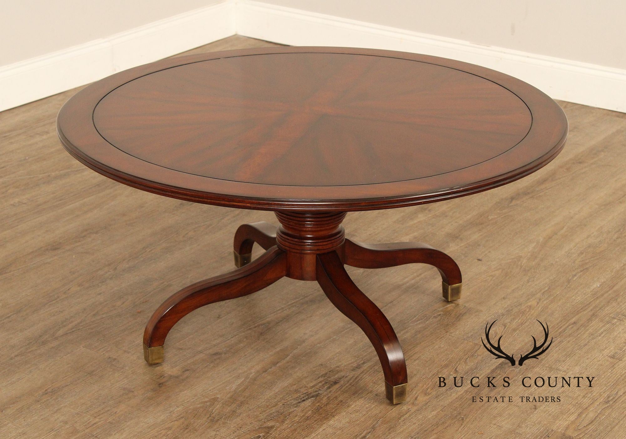 Regency Style Mahogany Round Top Coffee Table