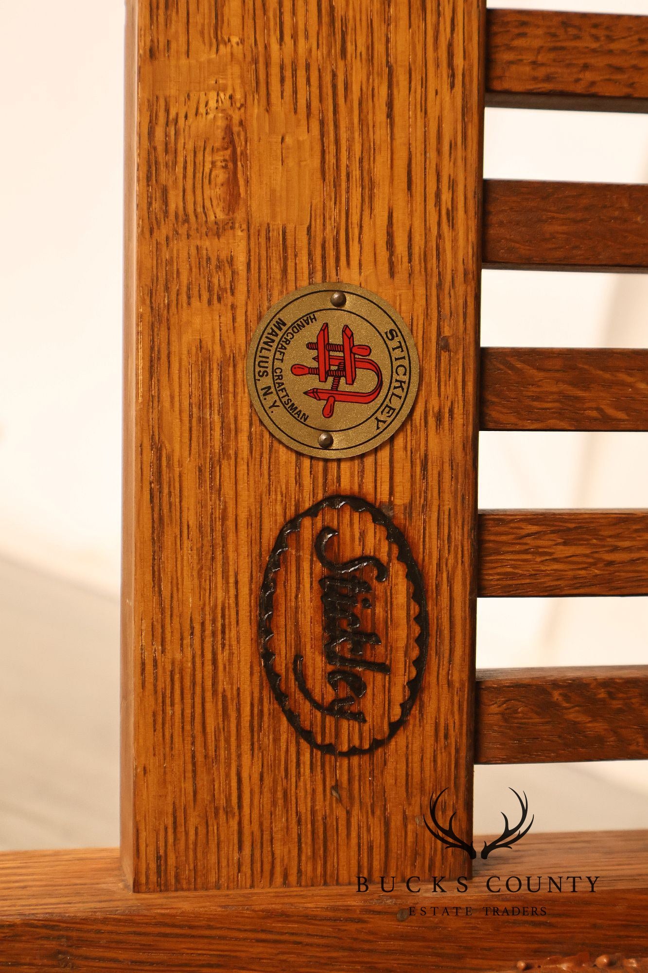 Stickley Mission Collection Oak Bent Arm Morris Chair