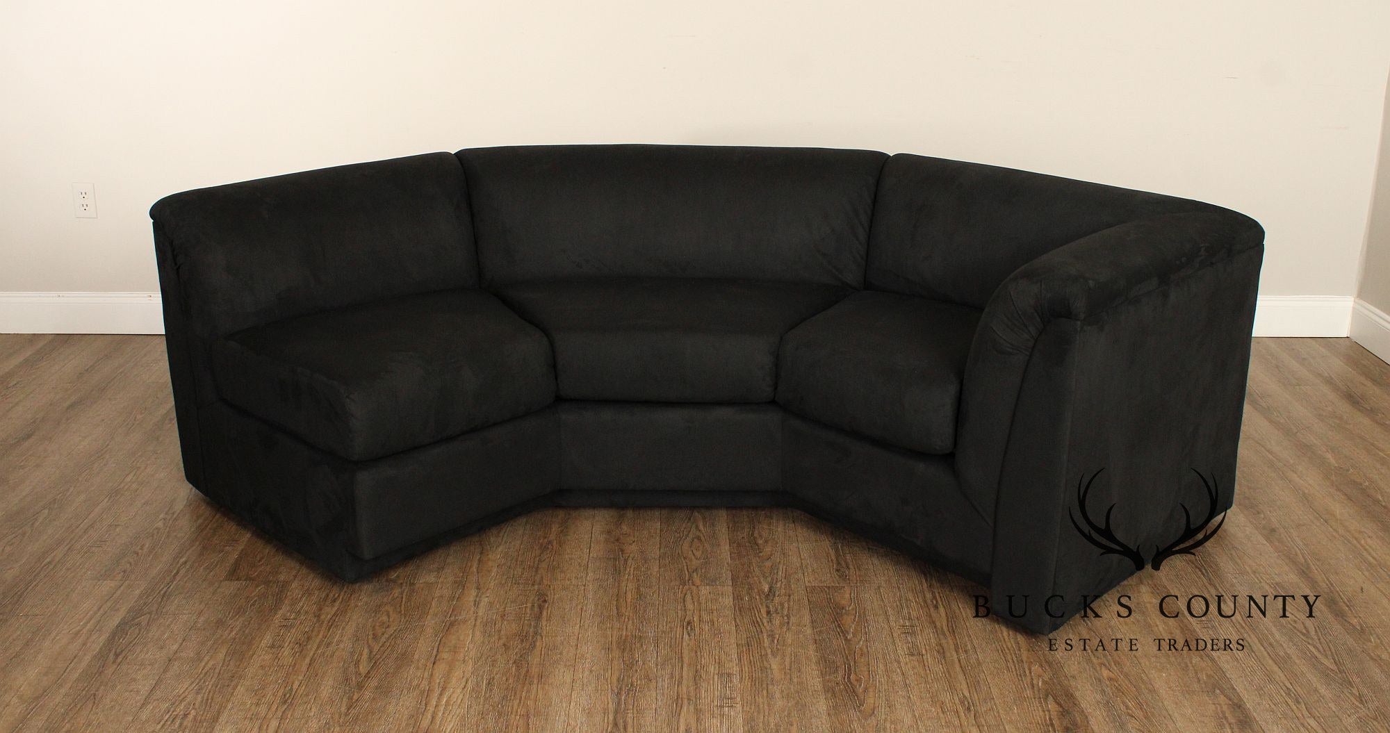 Postmodern Curved Black Sectional Sofa