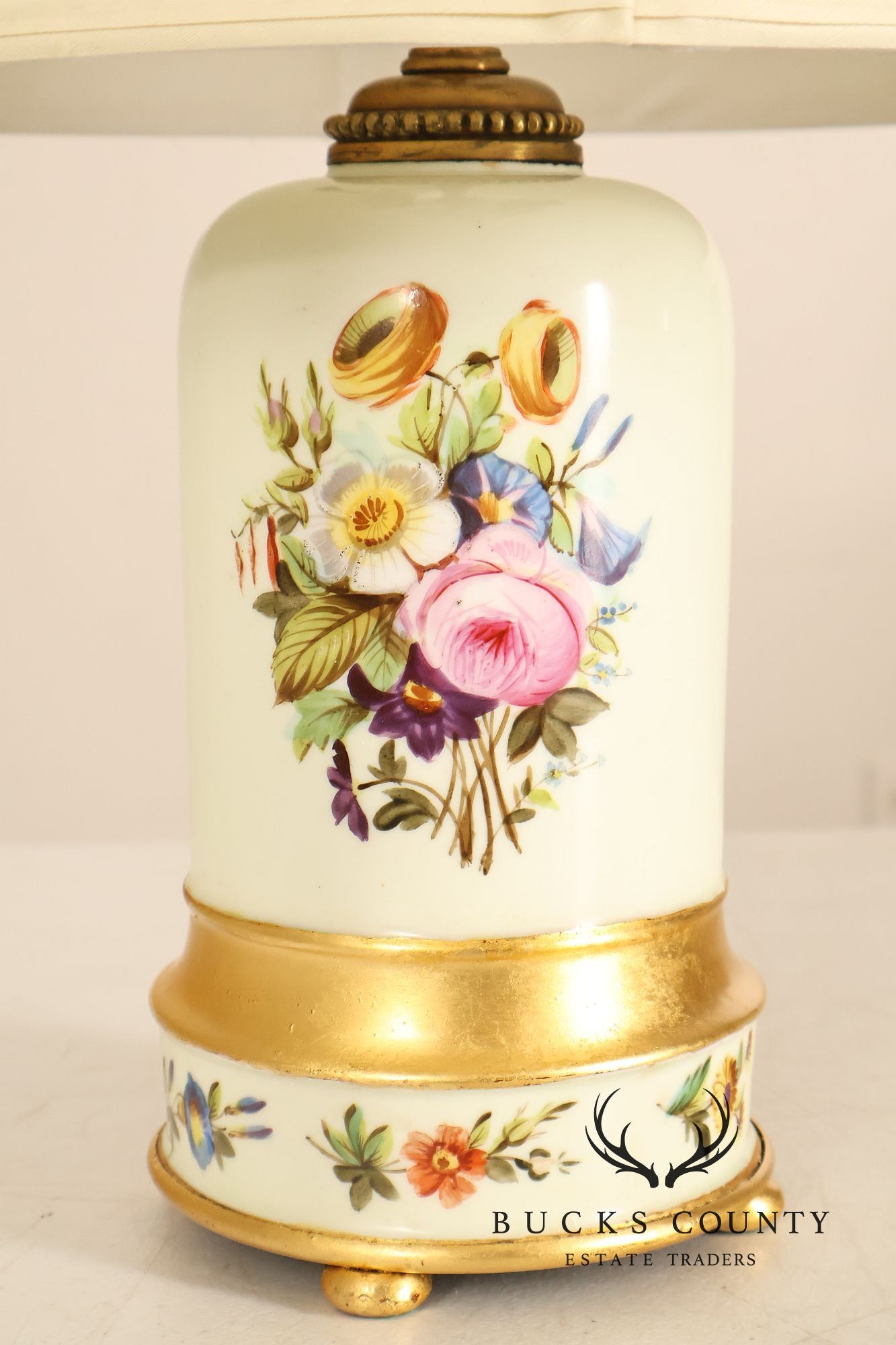 Hand Painted Floral Porcelain Table Lamp
