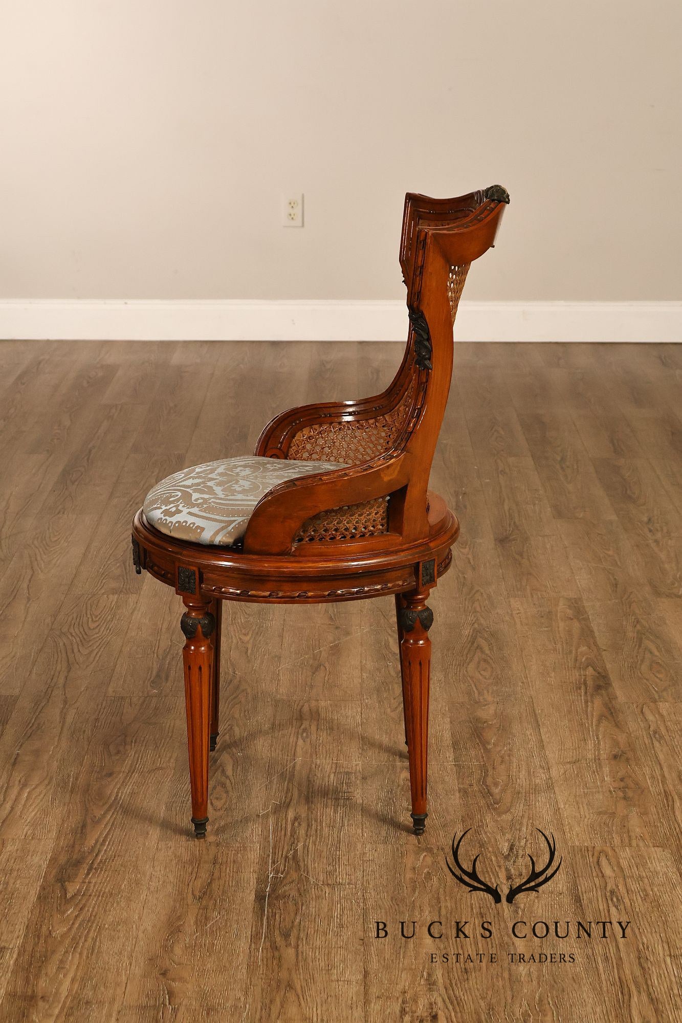 French Louis XVI Style Vintage Set Of 12 Caned Dining Chairs
