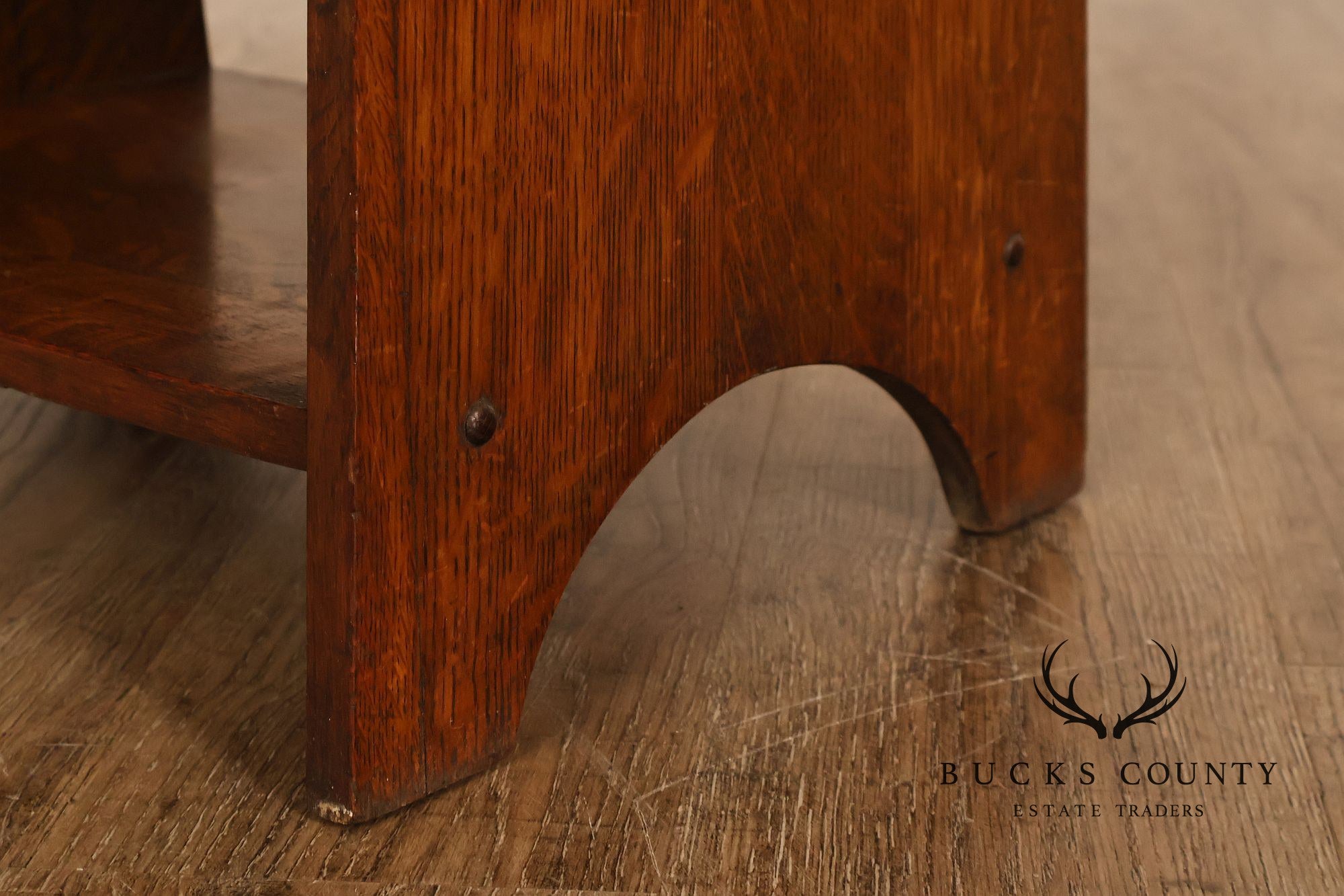 Antique Arts And Crafts Book Trough Magazine Stand