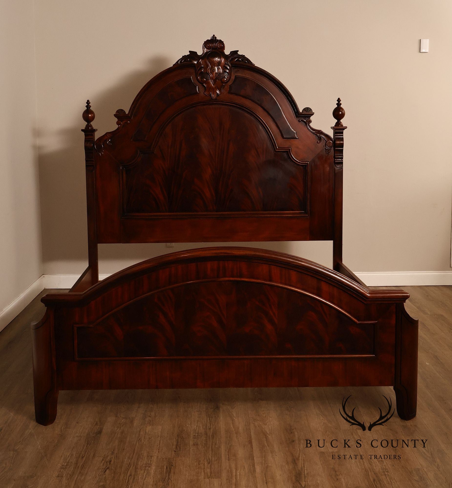 Henredon Carlyle Mahogany Victorian Style High Back King Bed