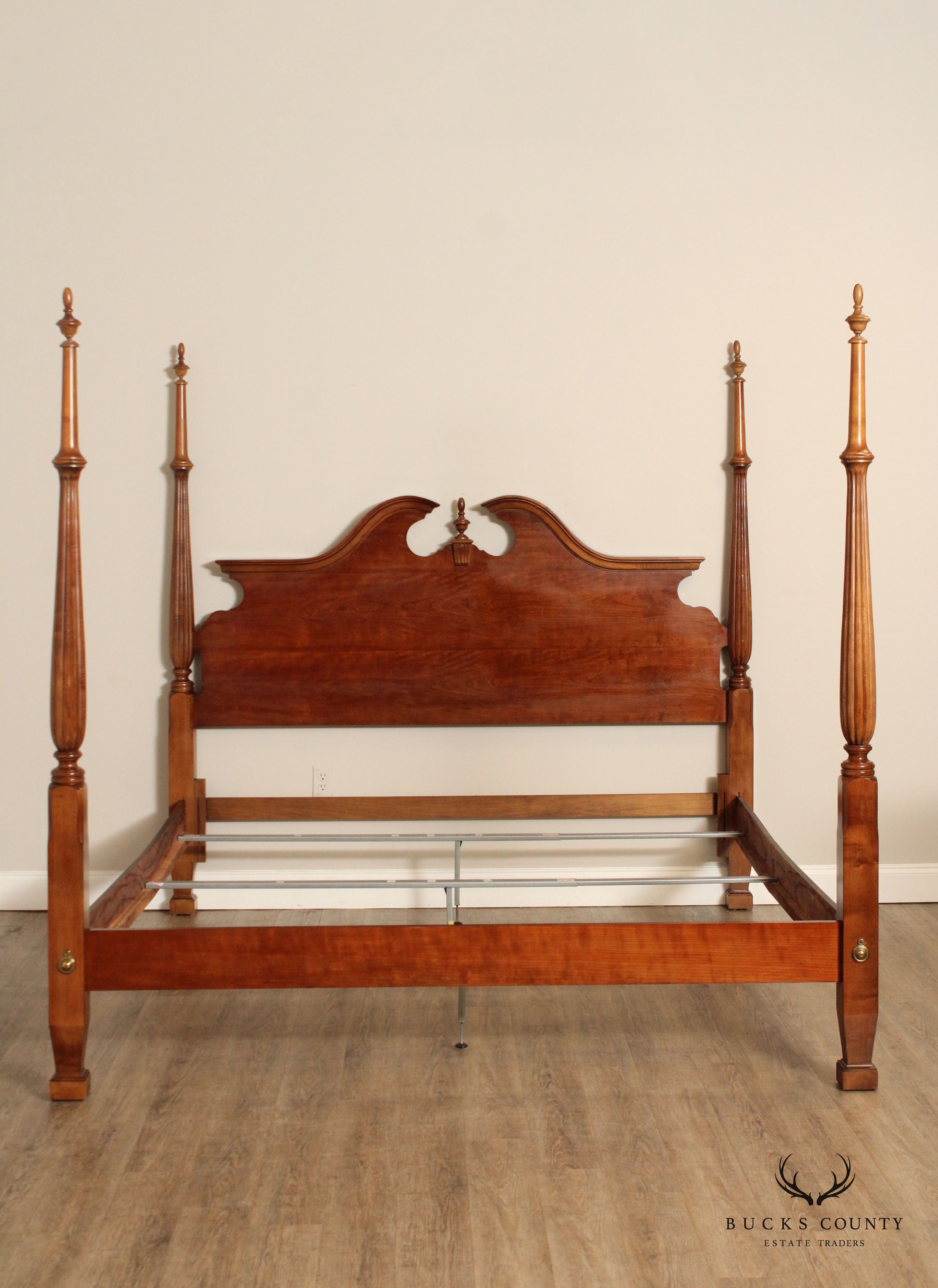 Chippendale Style Carved Cherry Poster Bed California King Poster Bed